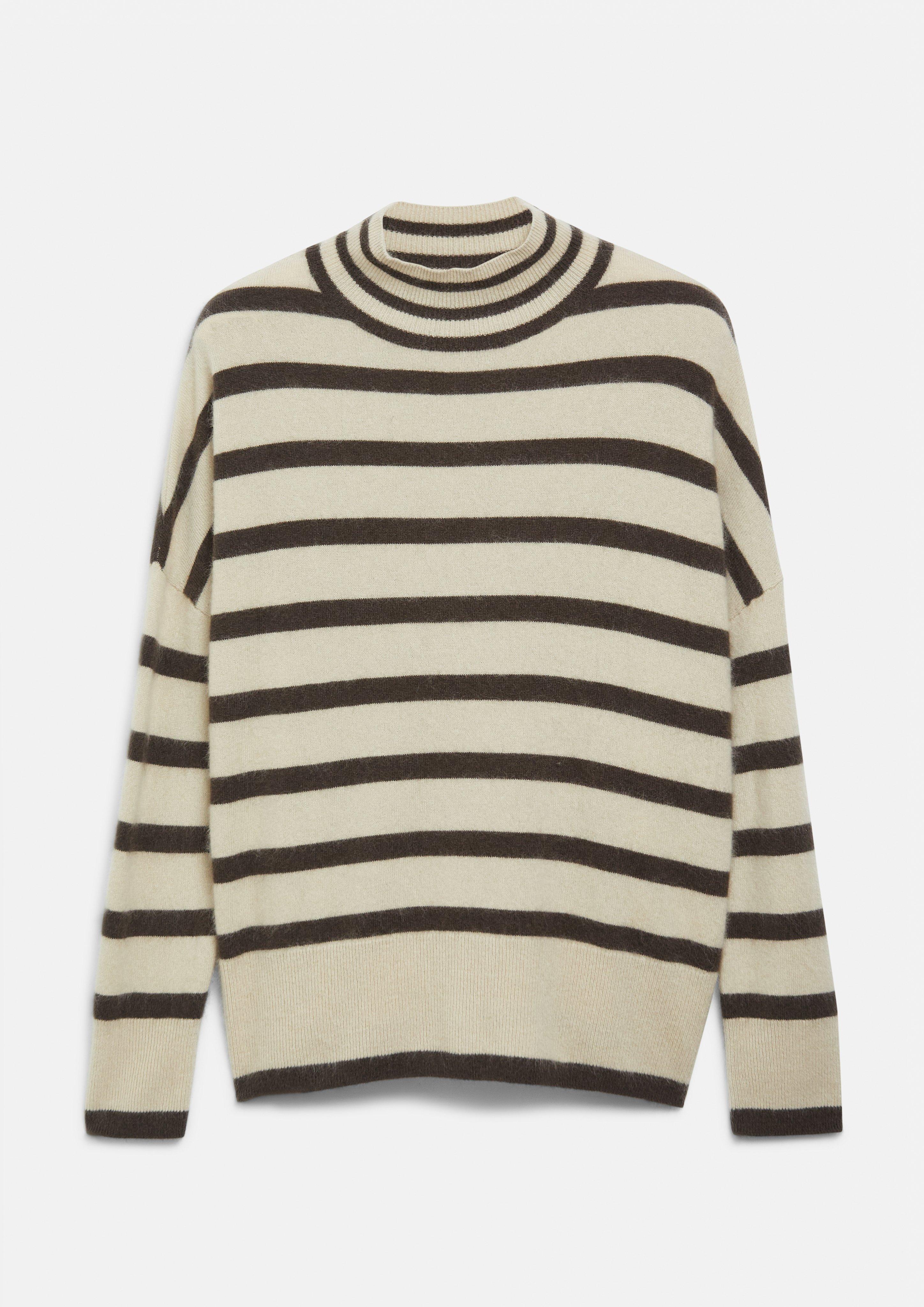 Femmes Pull rayé 100 % laine brossée en beige de comma