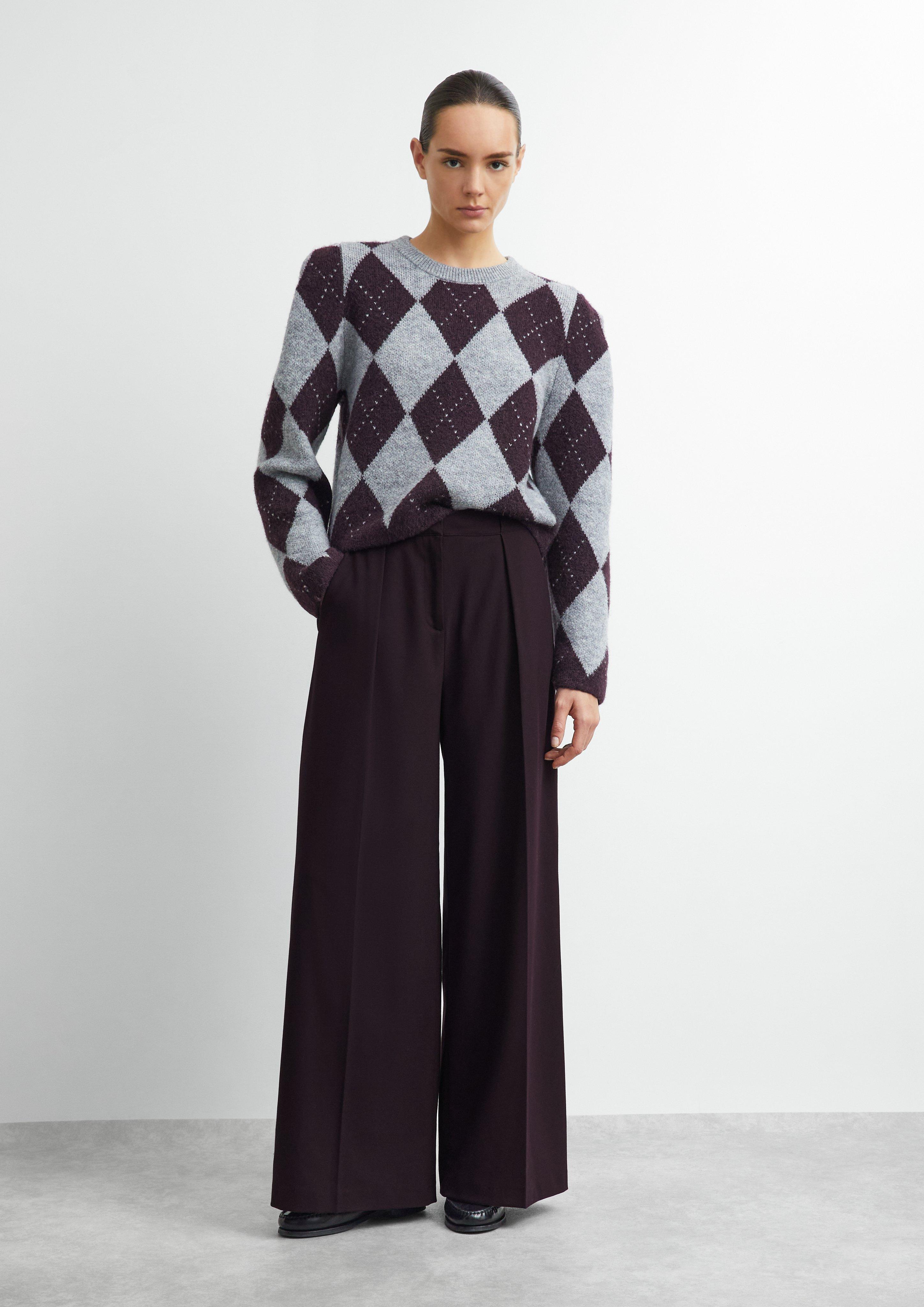 Women Trousers in purple by COMMA