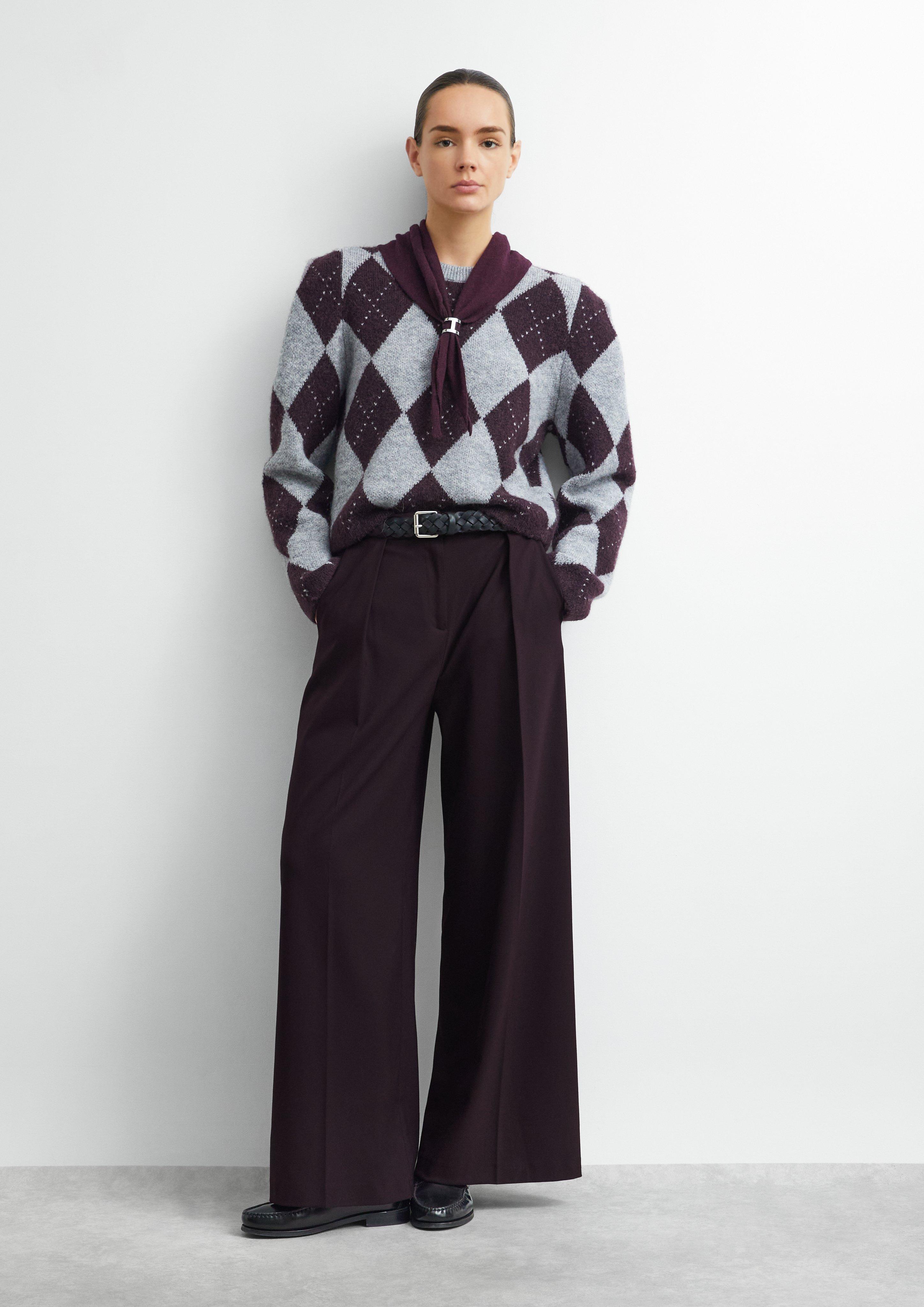 Women Trousers in purple by COMMA