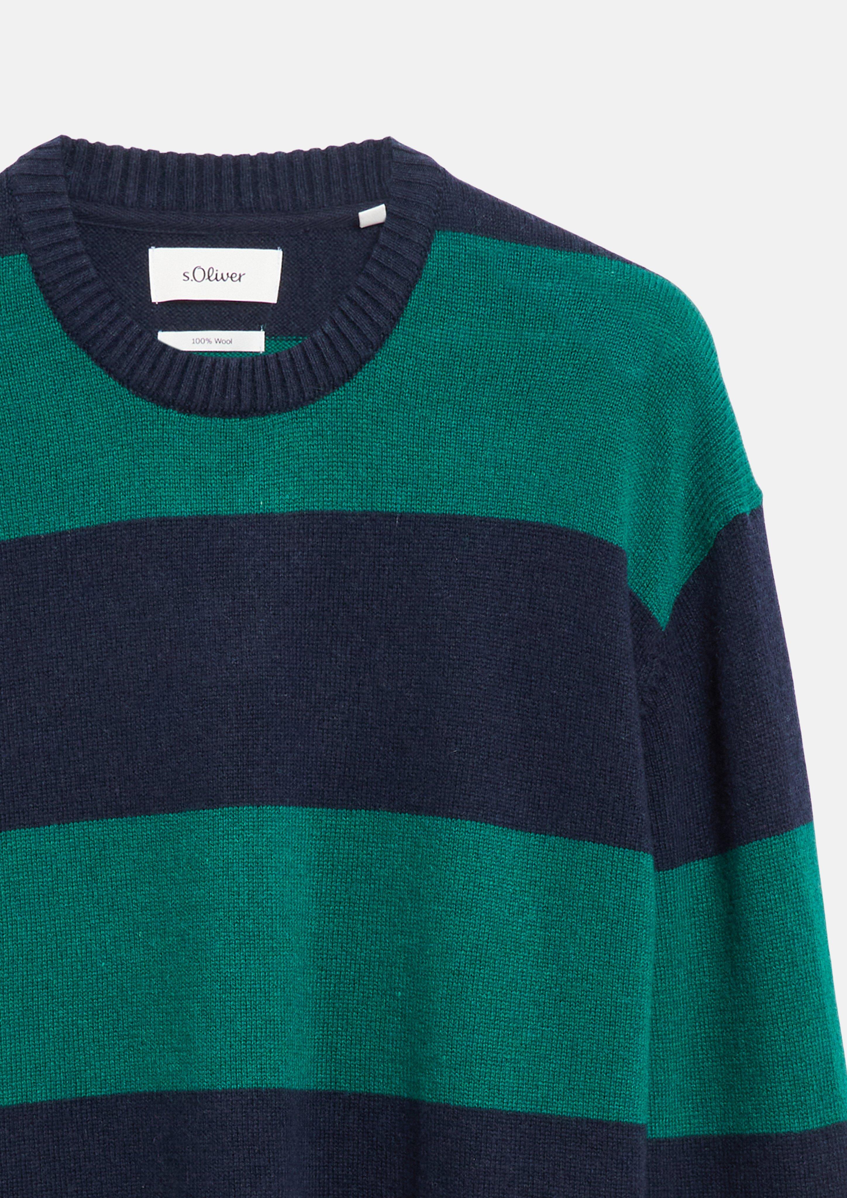Men Knitted pullover in blue by s.Oliver