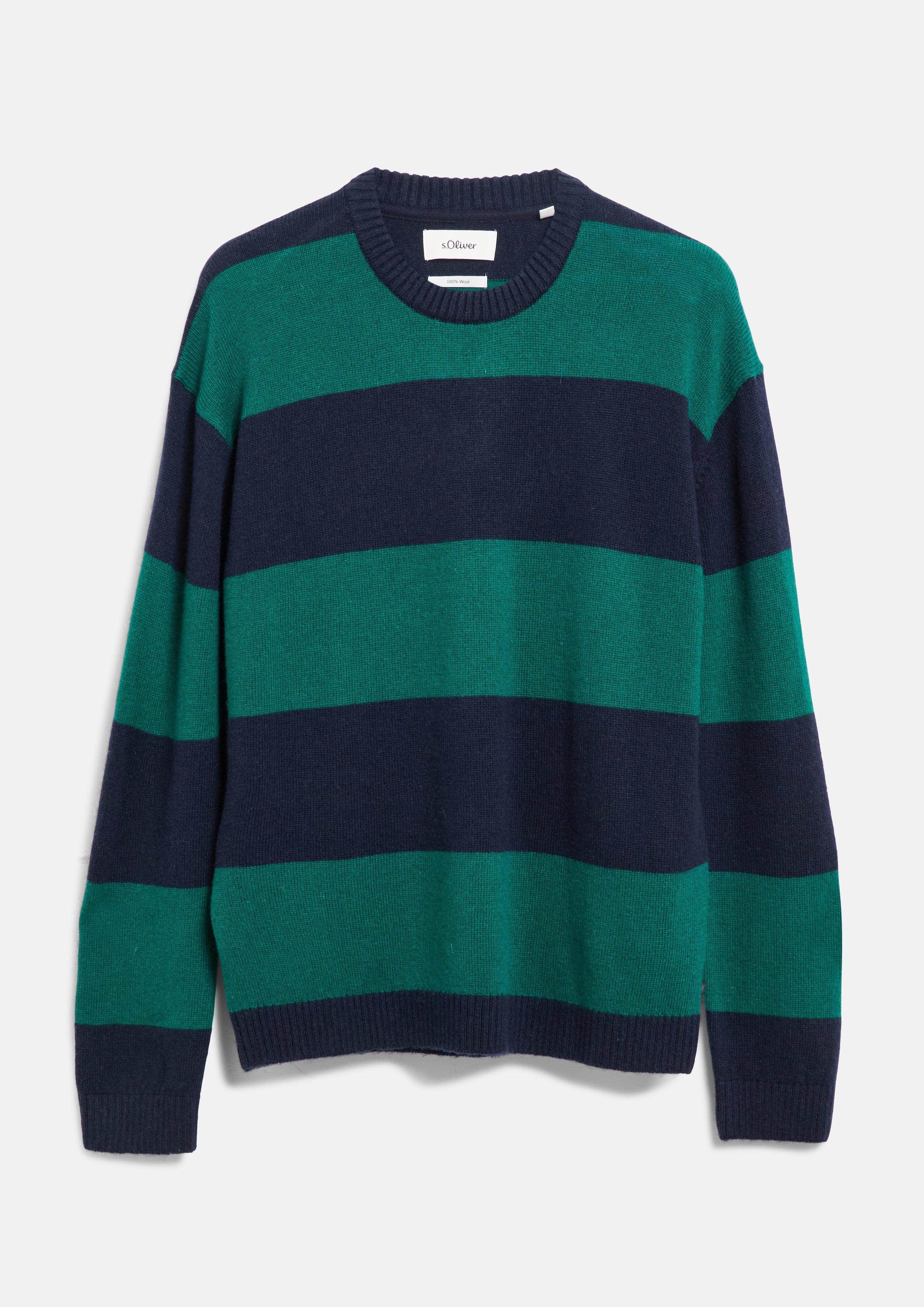 Men Knitted pullover in blue by s.Oliver