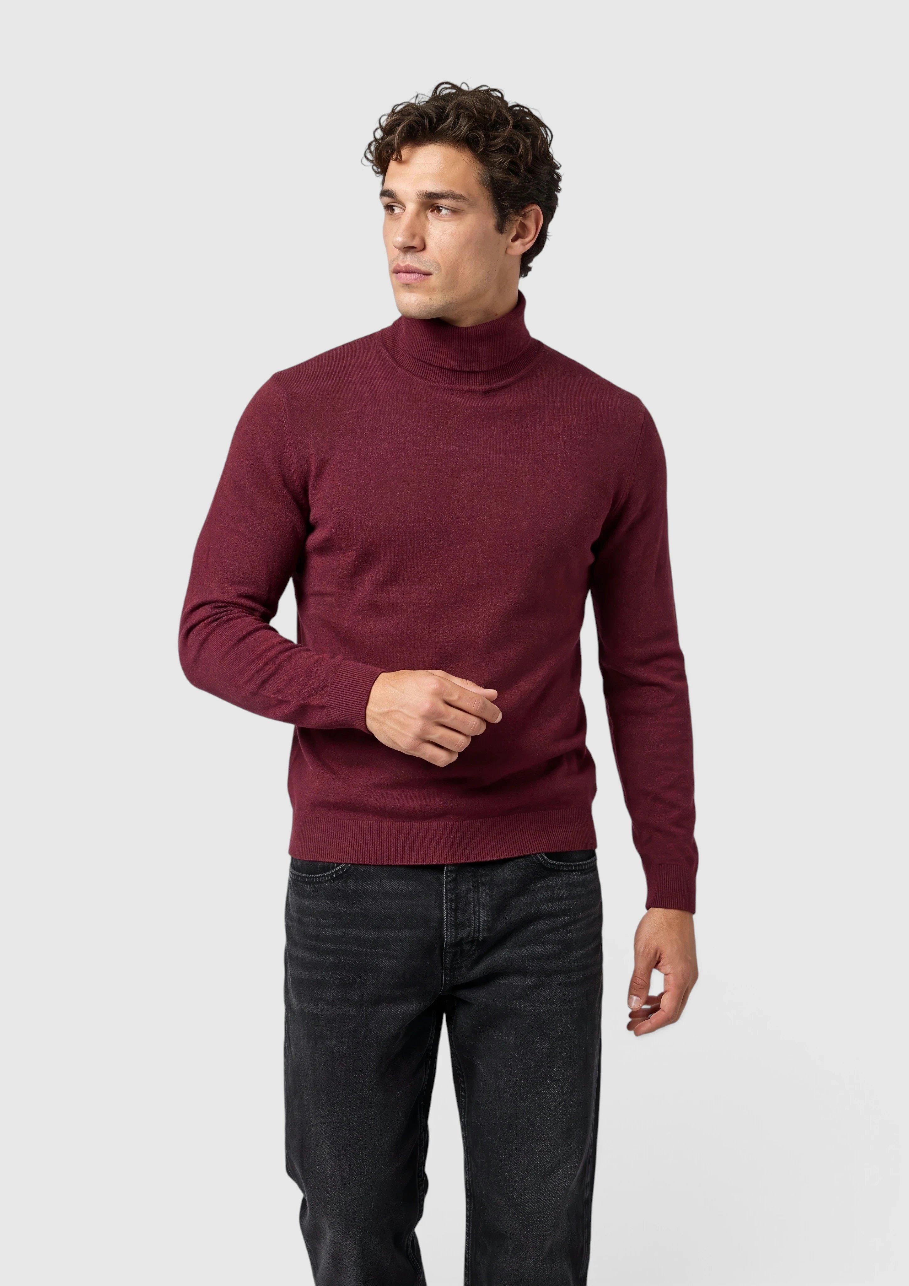 Pull à col roulé 100 % coton en bordeaux de s.Oliver