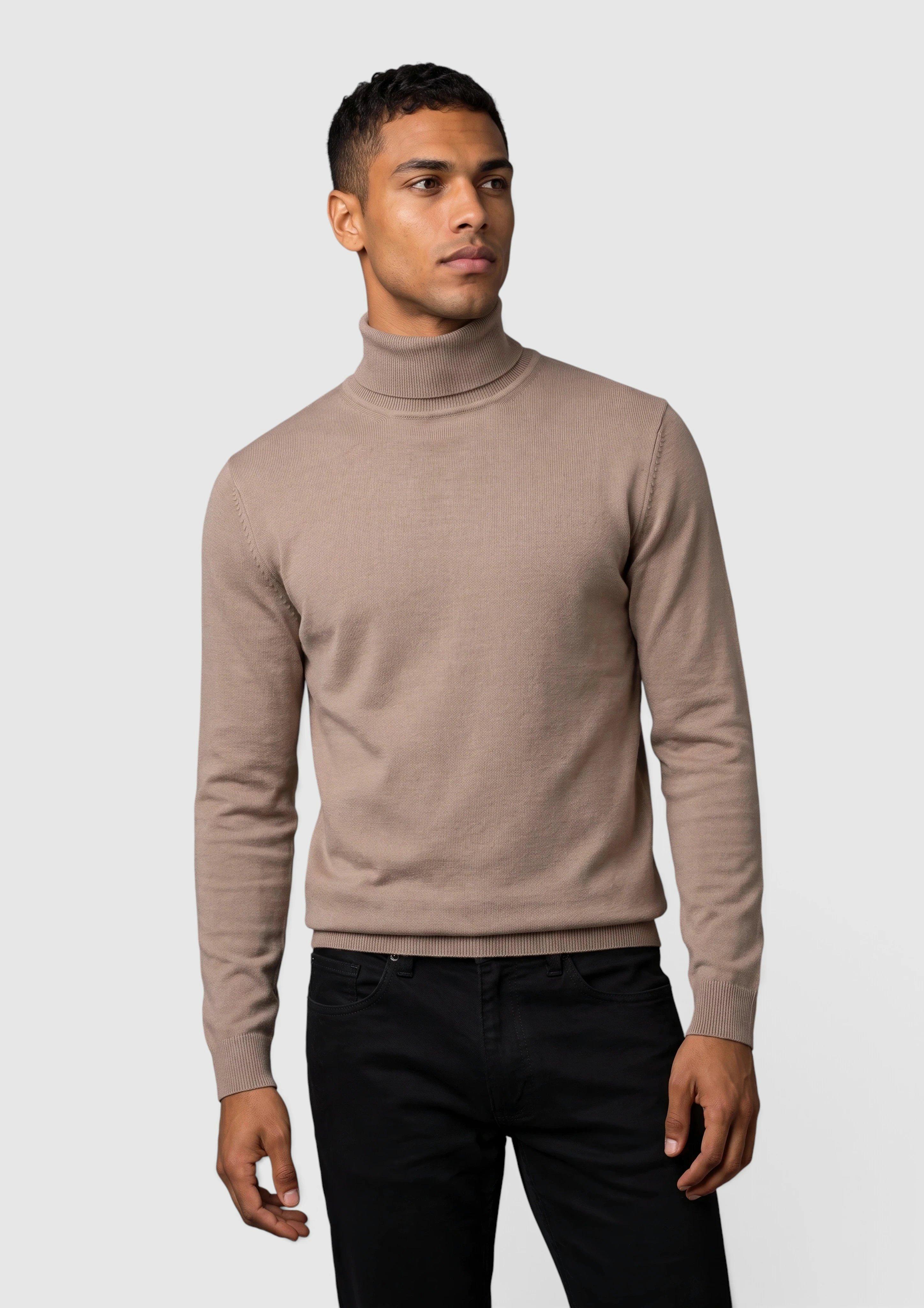 100% cotton turtleneck sweater in brown by s.Oliver