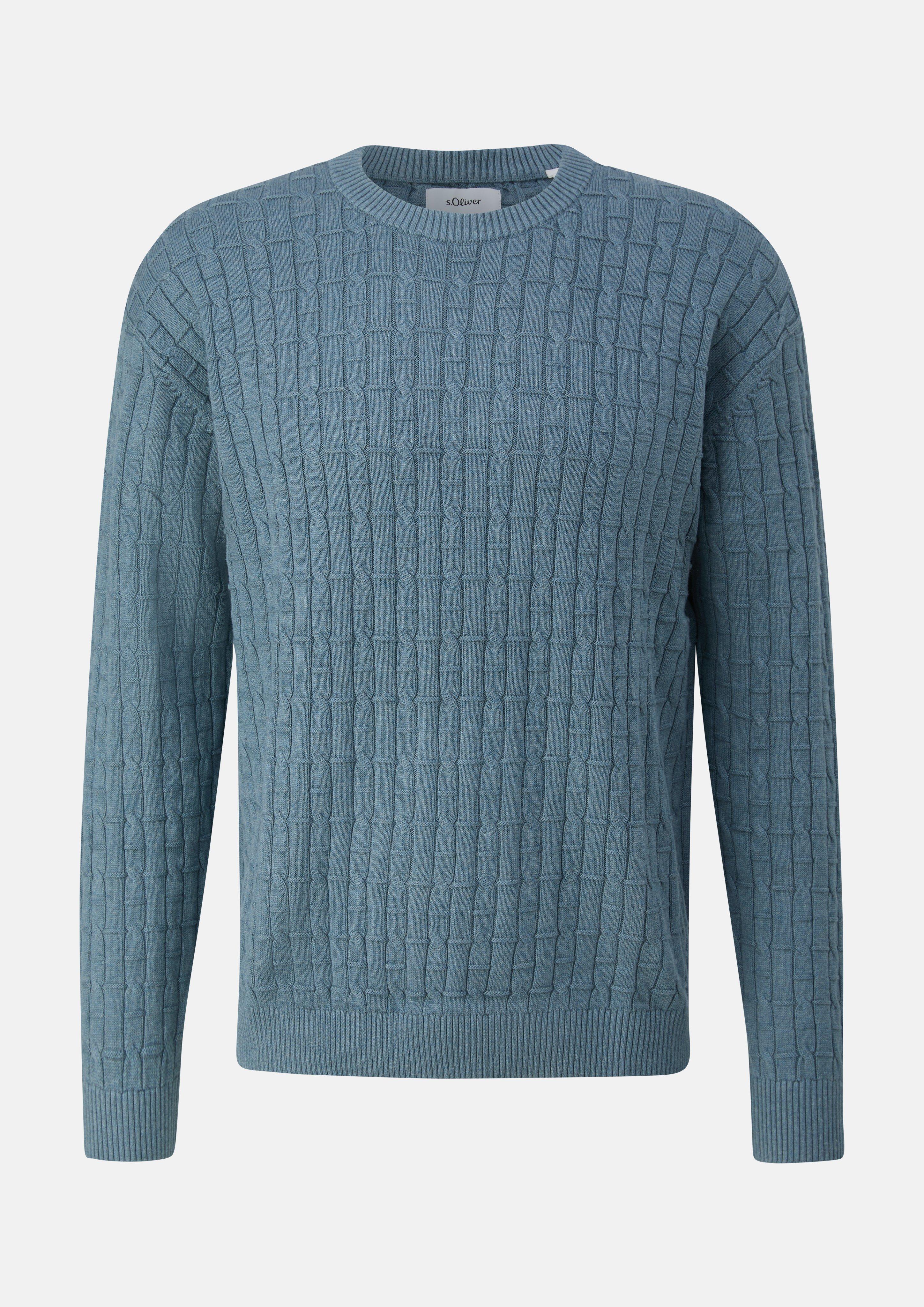 Men Knitted pullover in blue by s.Oliver