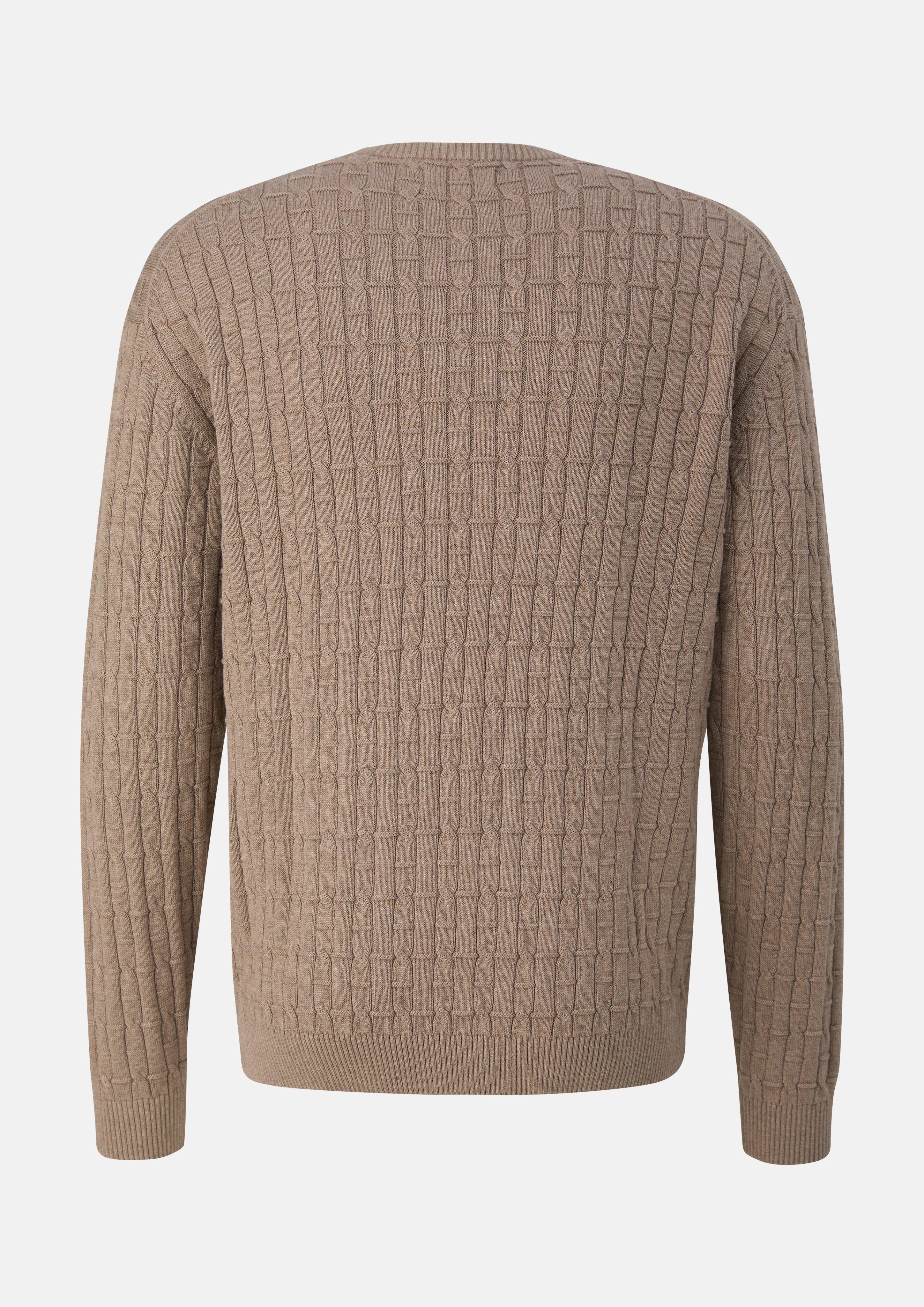 Men Knitted pullover in brown by s.Oliver