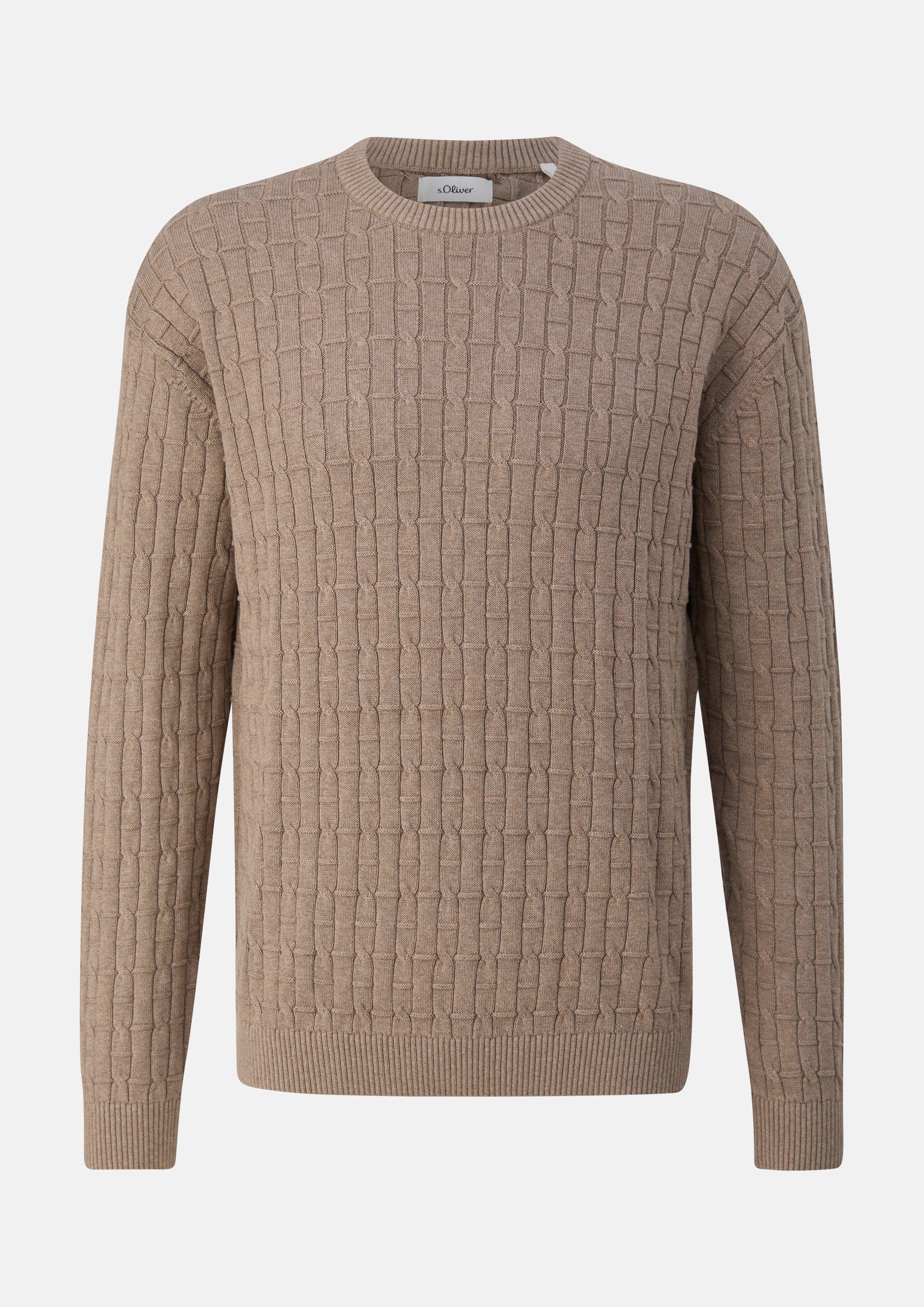 Knitted pullover in light brown by s.Oliver