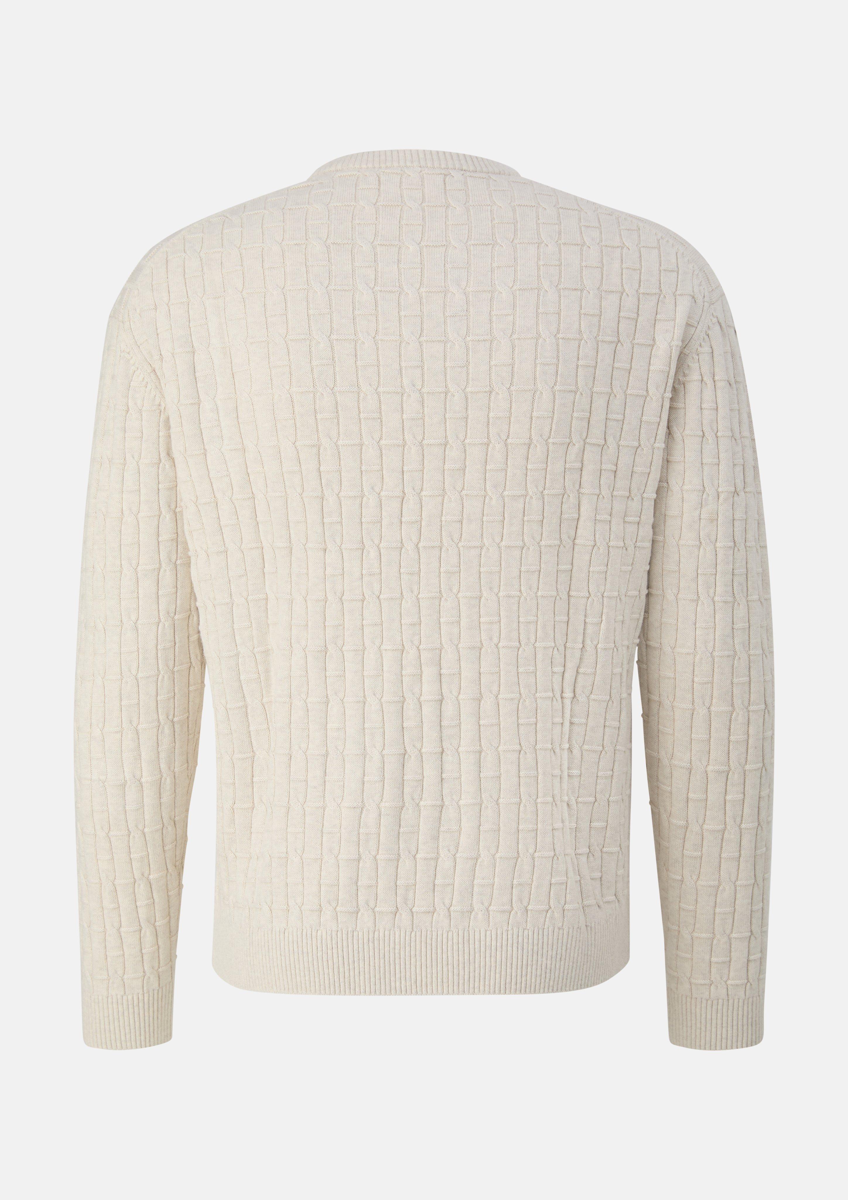 Men Knitted pullover in beige by s.Oliver