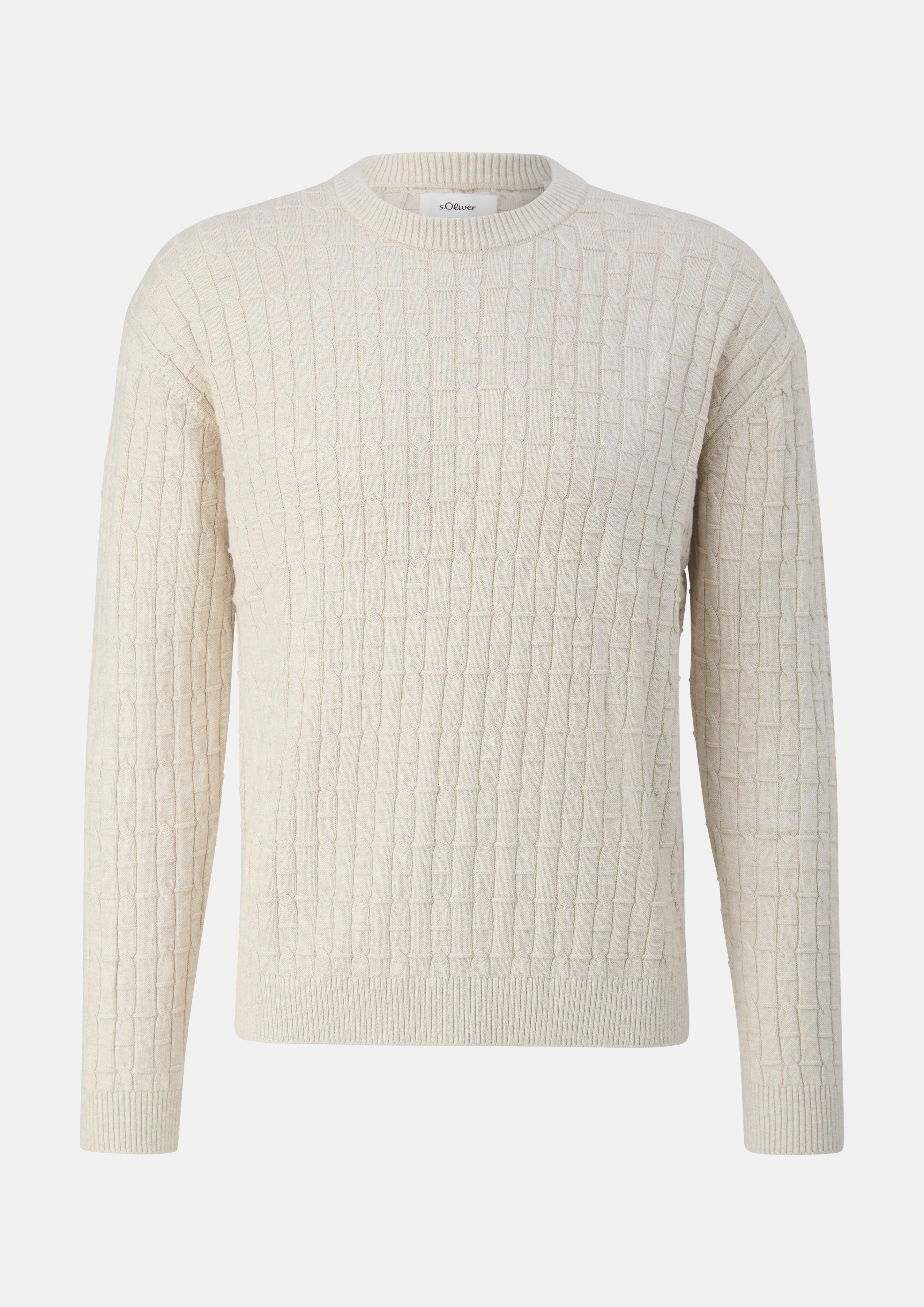 Men Knitted pullover in beige by s.Oliver