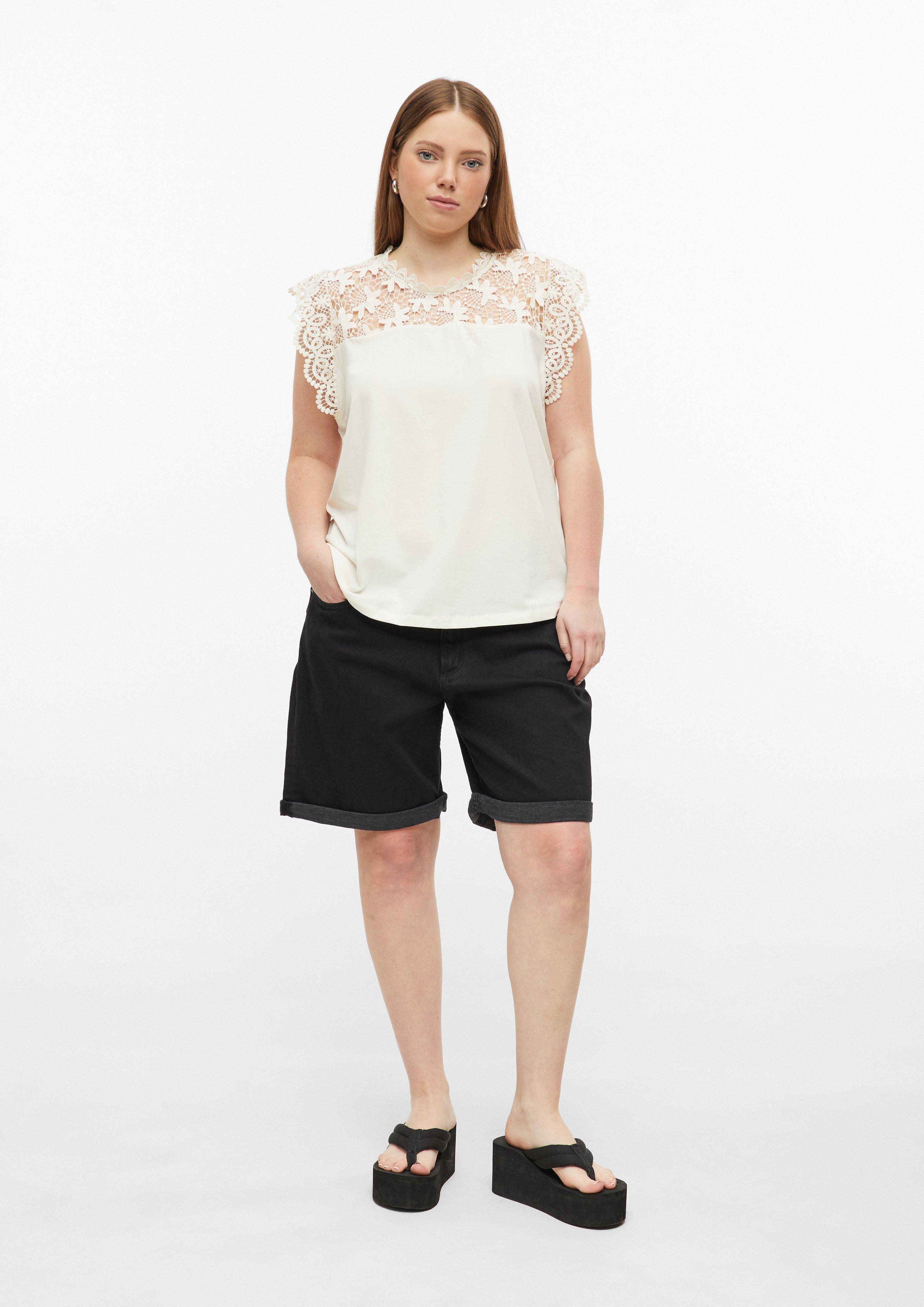 Femmes T-shirt en crème de QS CURVE