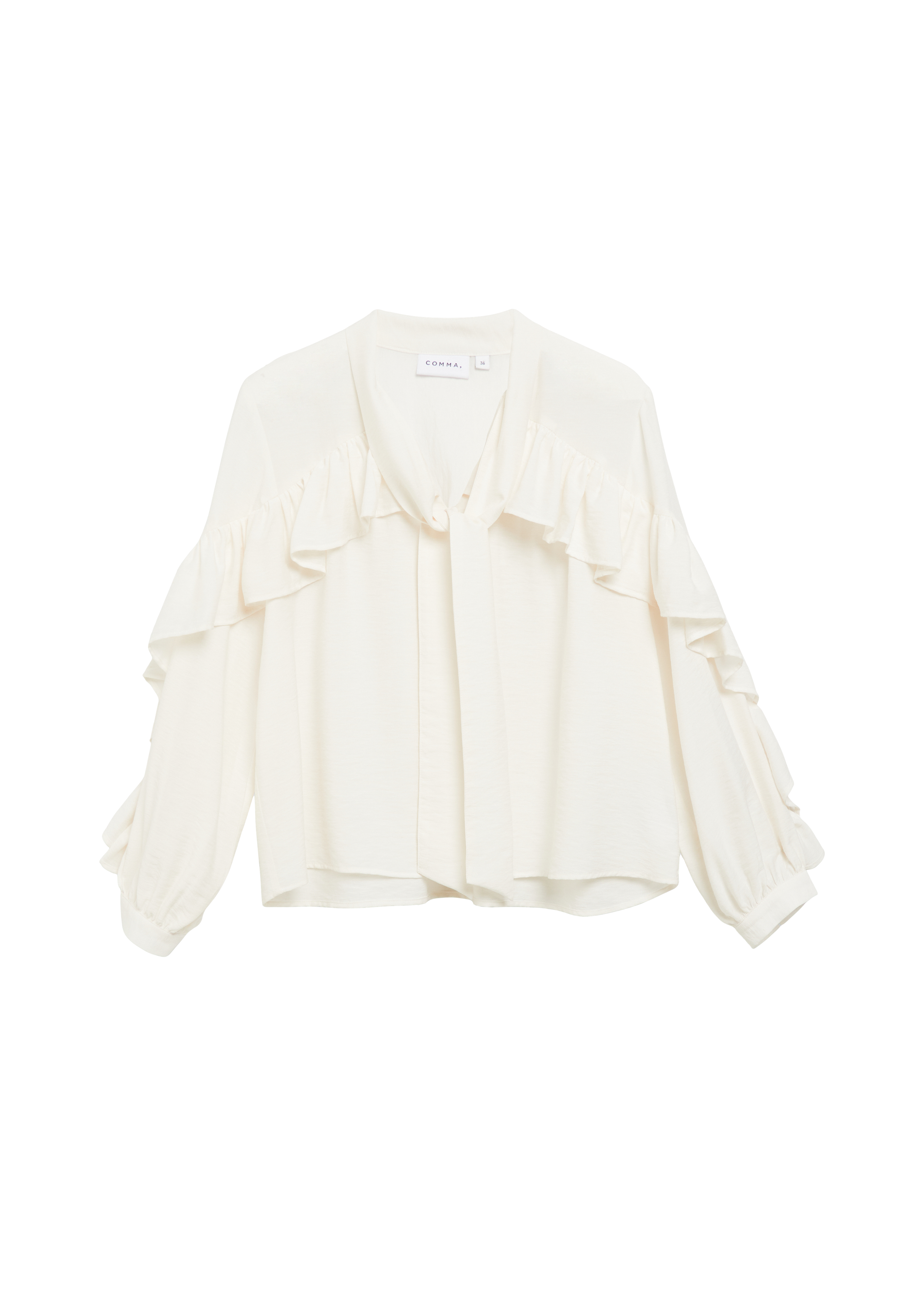 Gestructureerde blouse met strik en volants