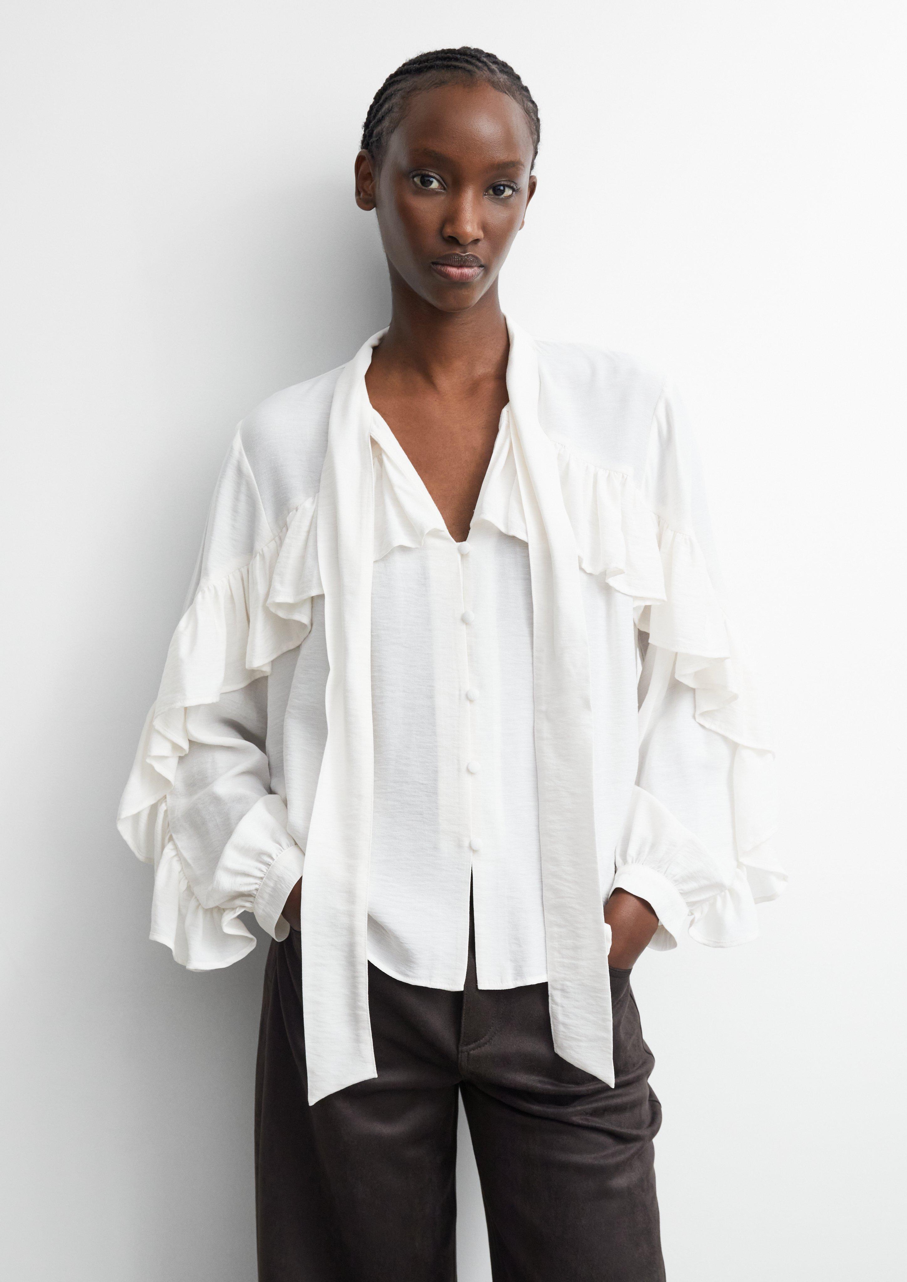 Blouse in cream by COMMA