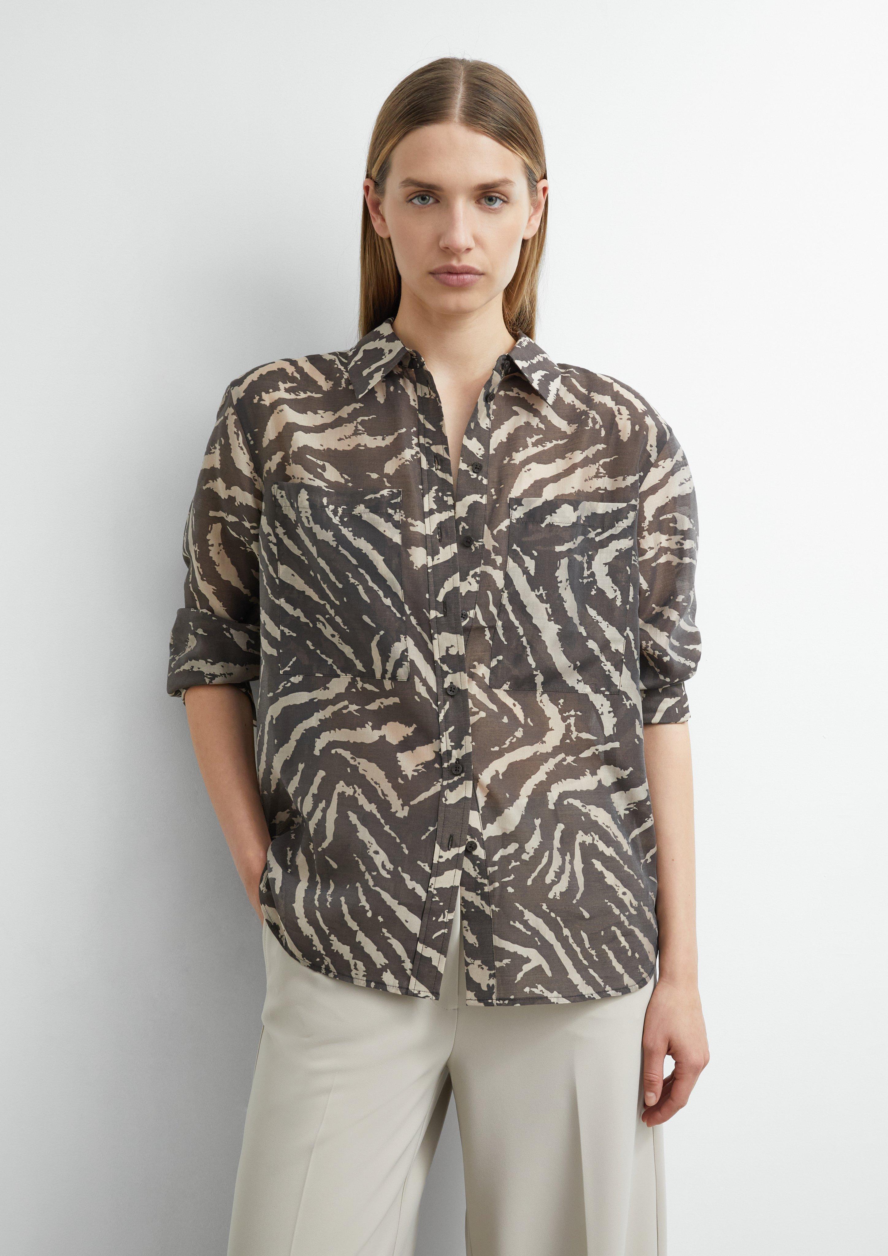 Shirt made from a lightweight Lyocell blend in dark brown by COMMA