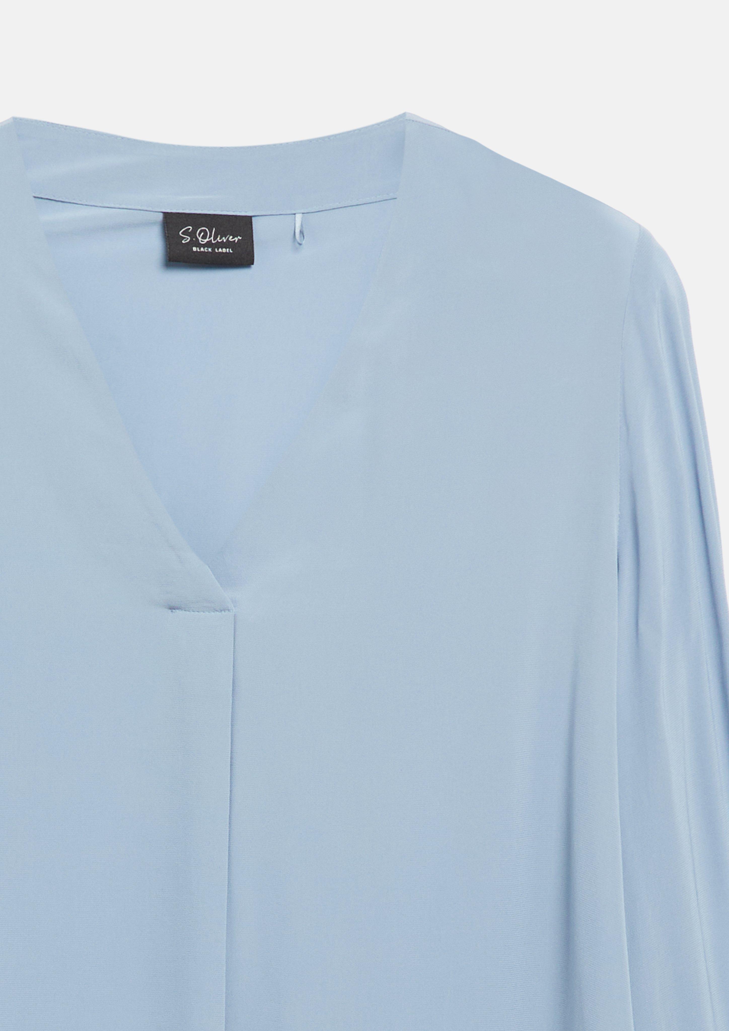 Damen Chiffon-Bluse mit Faltendetails am Ärmel in blau von s.Oliver BLACK LABEL