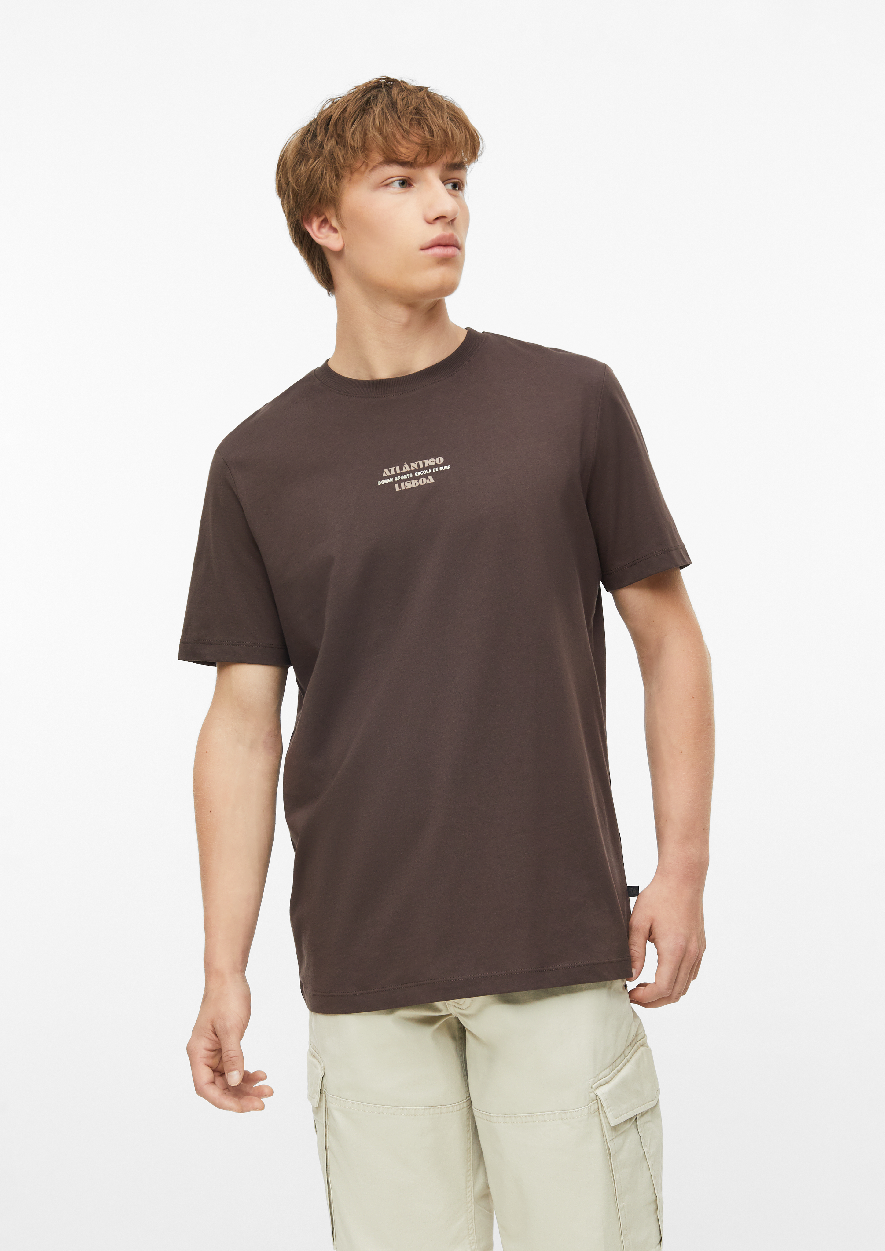 Heren T-shirt in bruin van s.Oliver