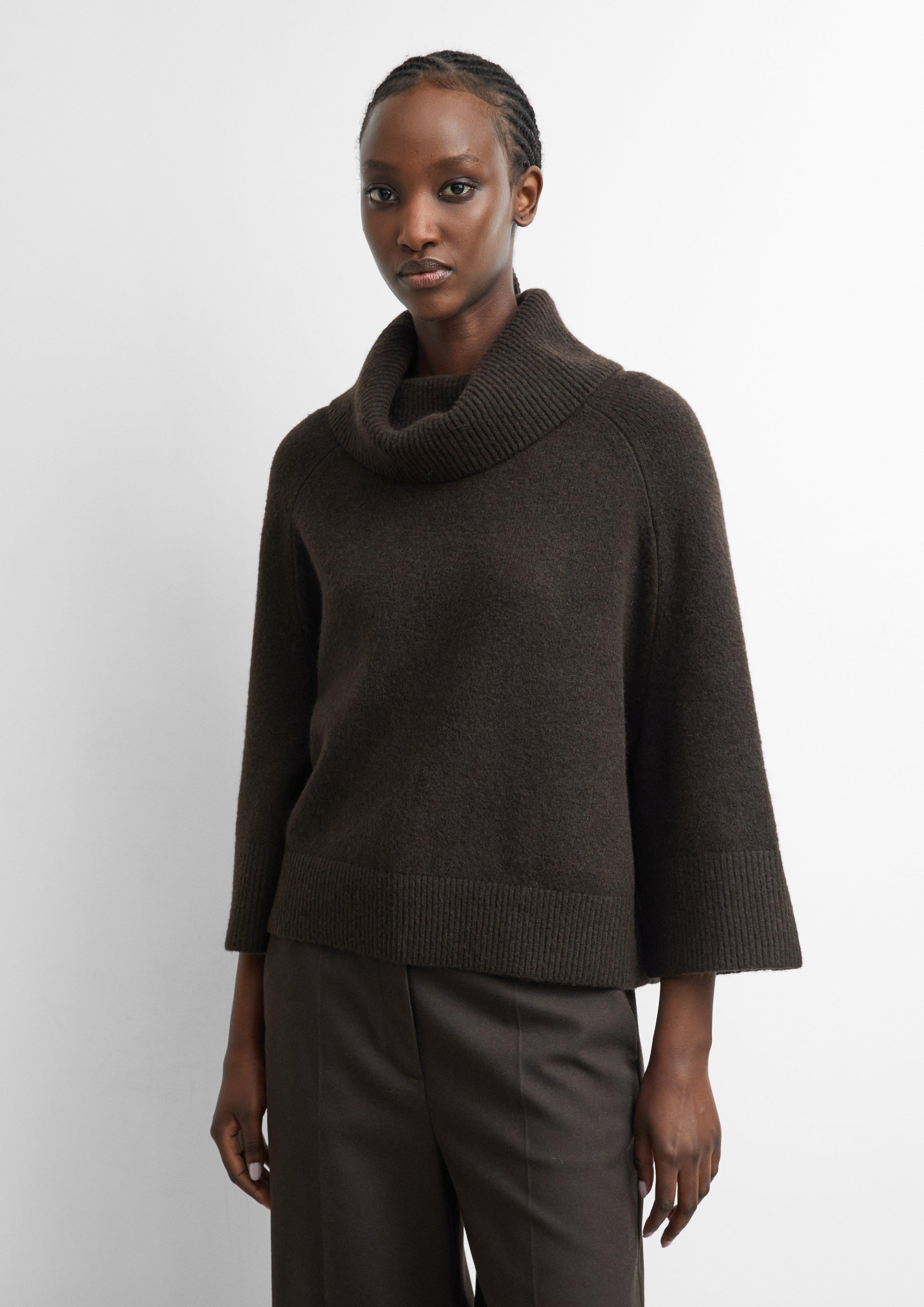 Veste en tricot en marron foncé de COMMA