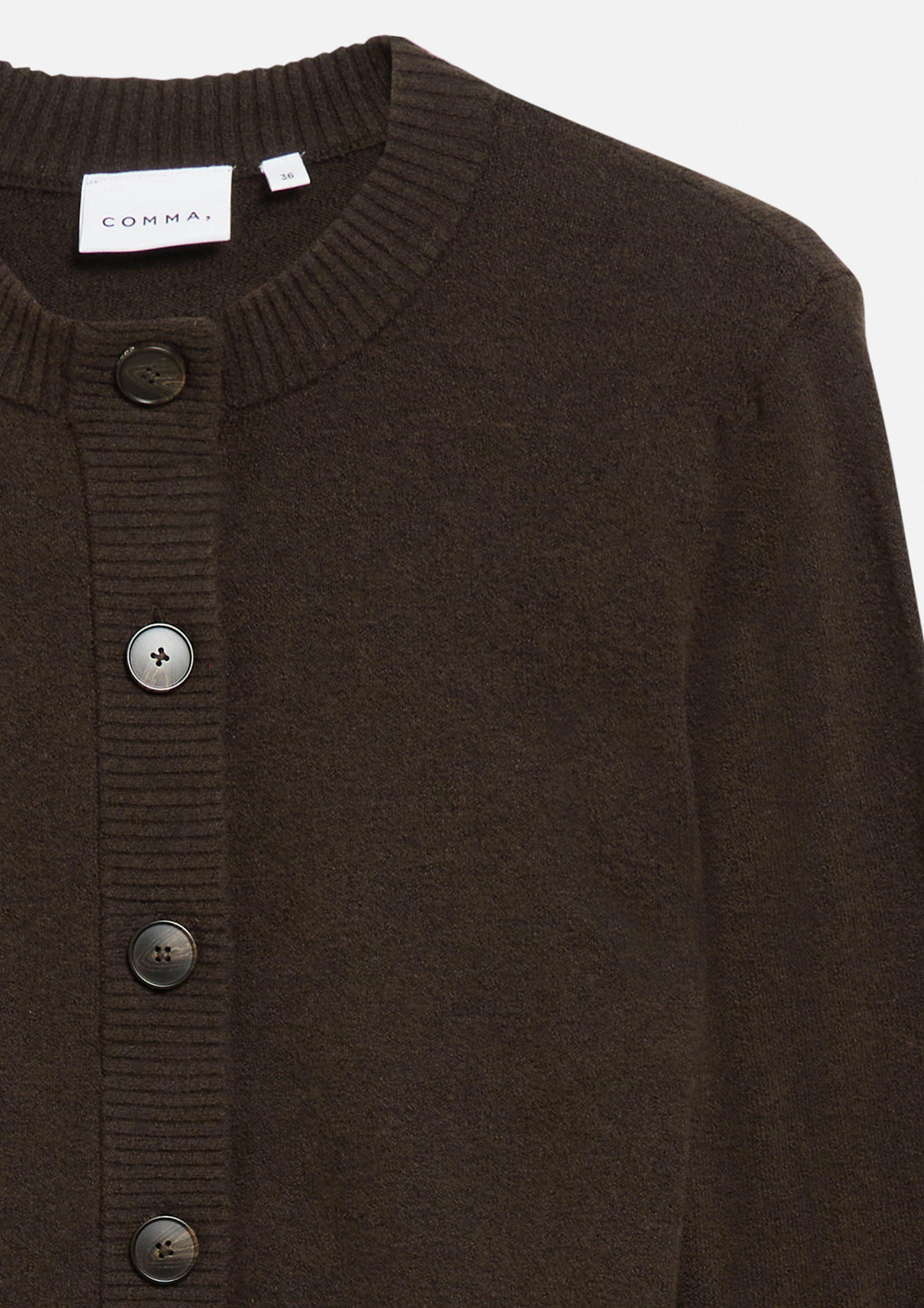 Femmes Veste en tricot en brun de comma