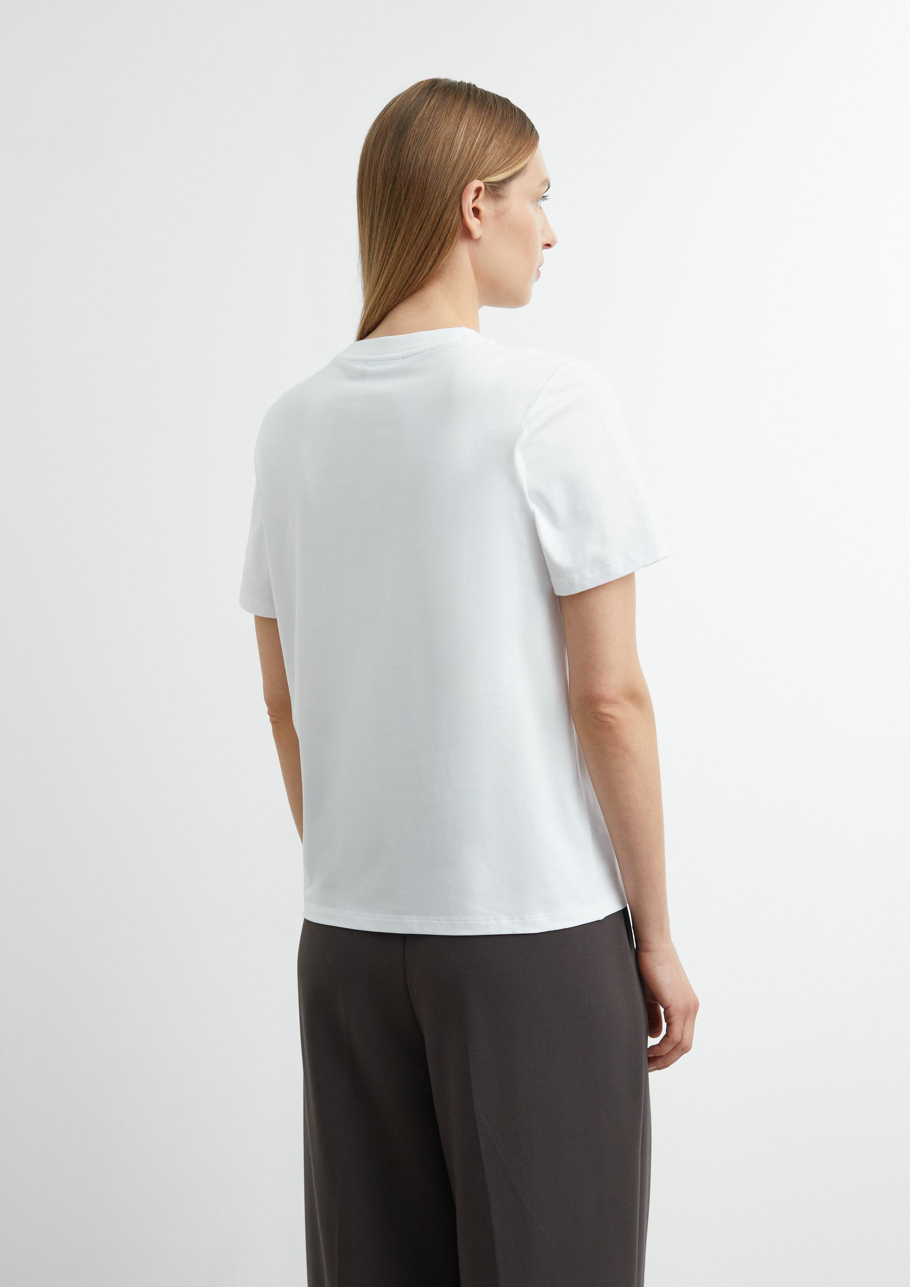 Femmes T-shirt avec illustration en blanc de comma