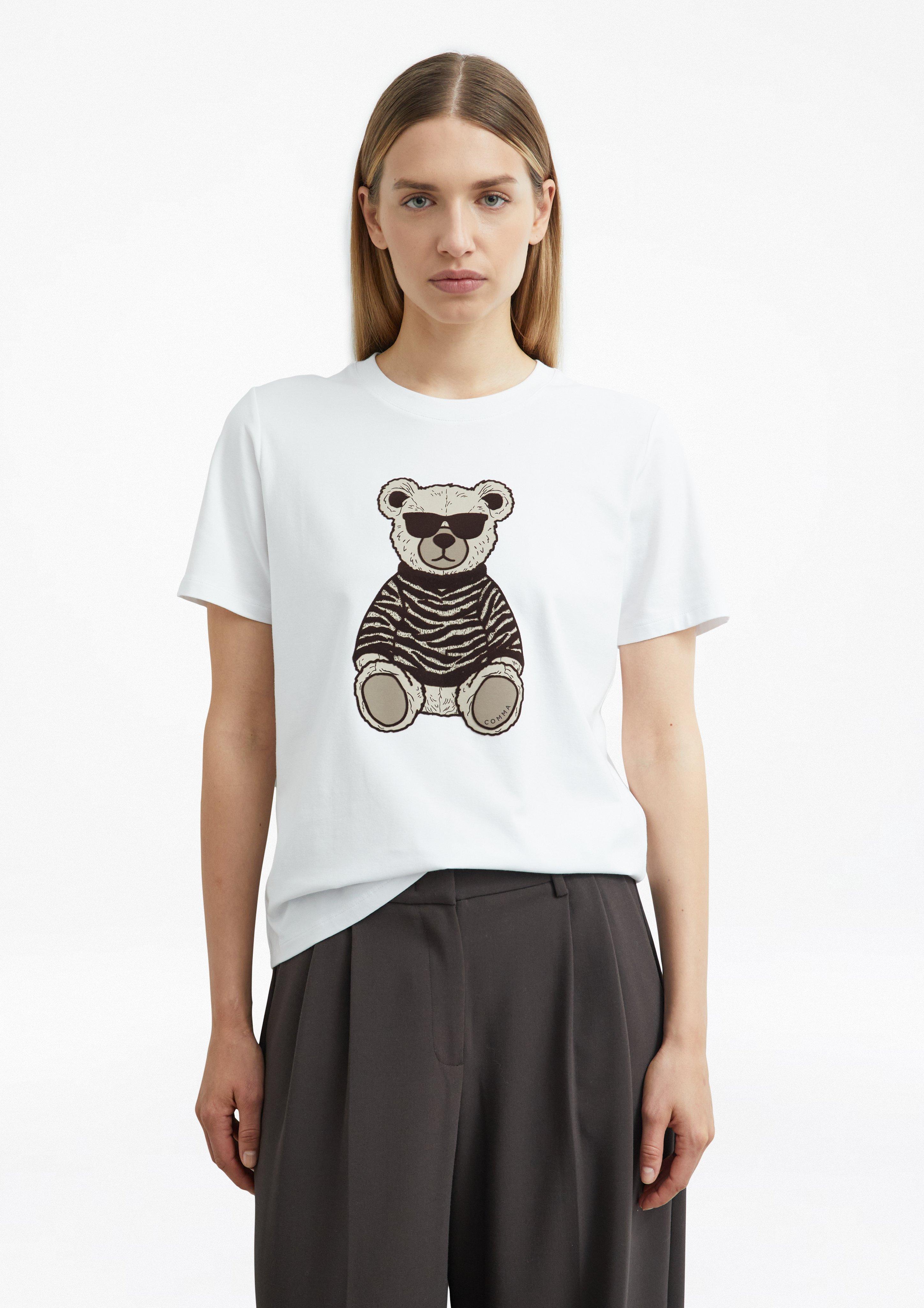 T-shirt with Artwork in white by COMMA