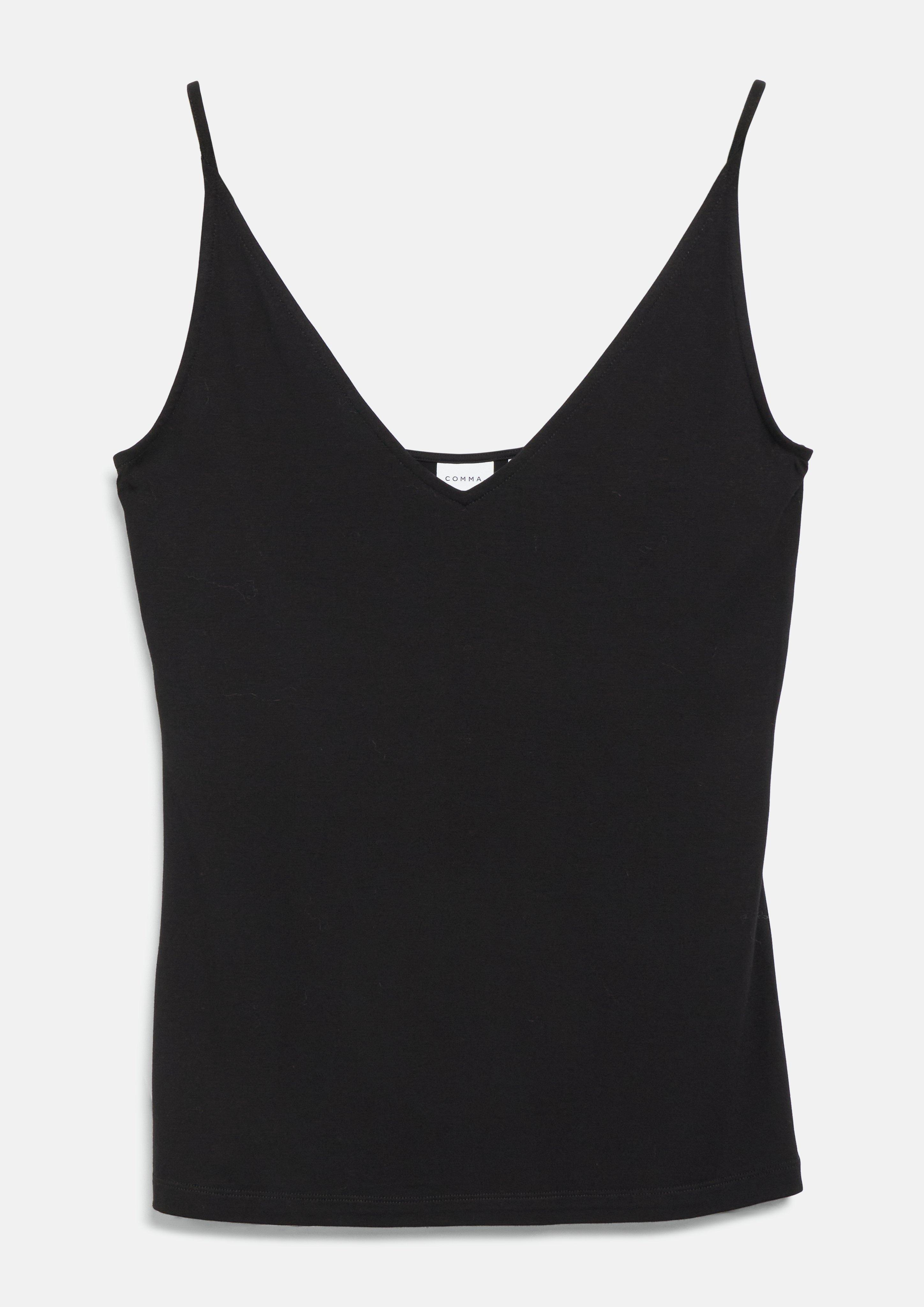 T-Shirt in schwarz von COMMA