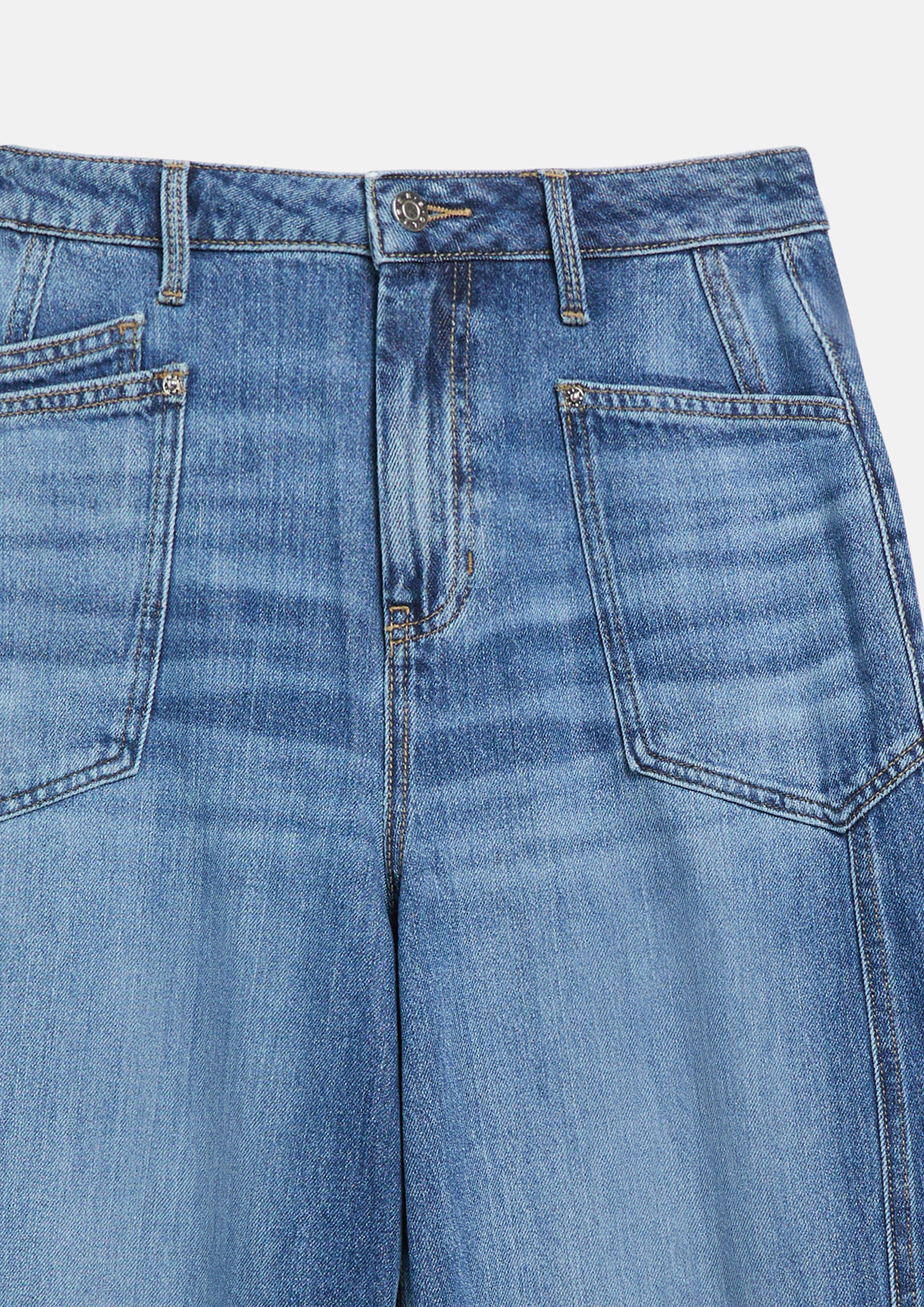 Femmes s.Oliver x Heidi Klum : jean longueur cheville / Barrel Fit / taille haute en bleu de s.Oliver
