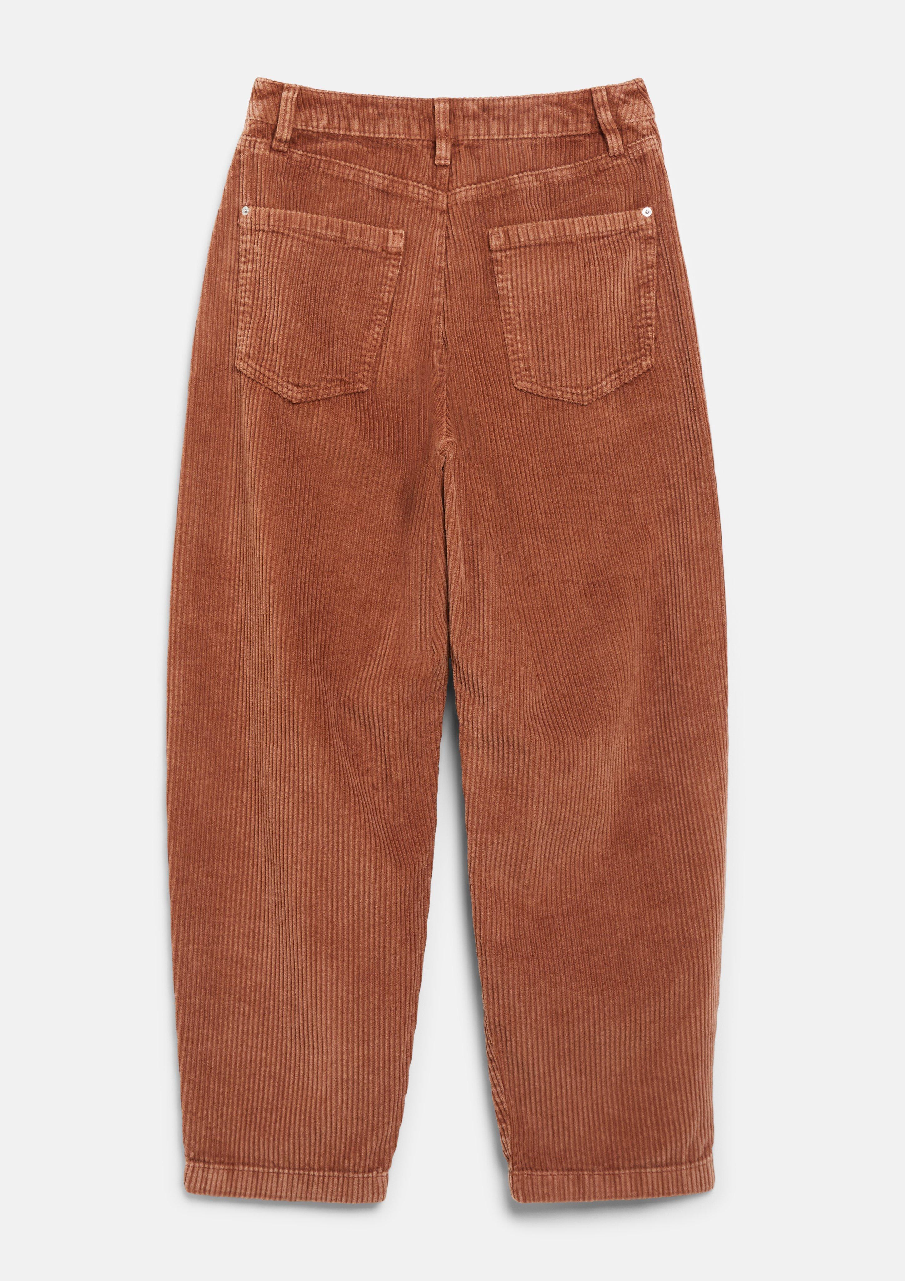Femmes Pantalon en velours côtelé à chevilles resserrées et jambes évasées en orange de s.Oliver