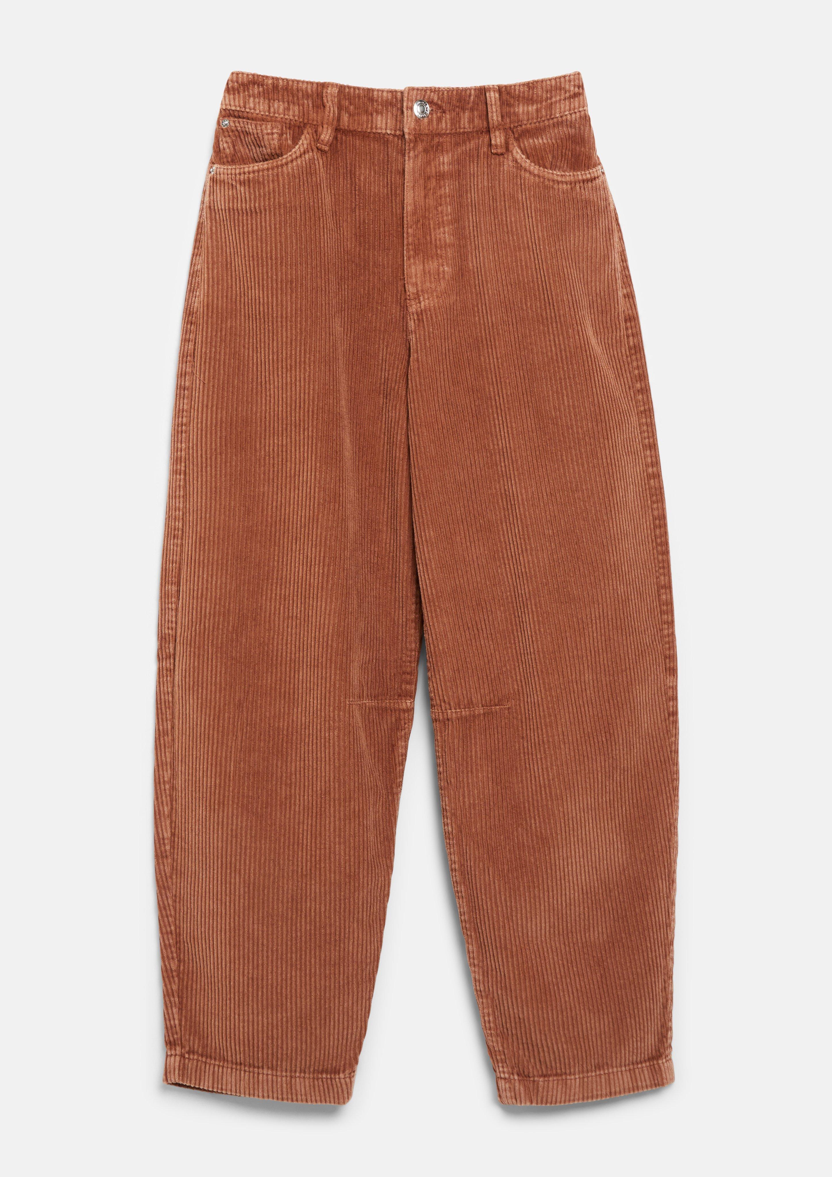 Femmes Pantalon en velours côtelé à chevilles resserrées et jambes évasées en orange de s.Oliver