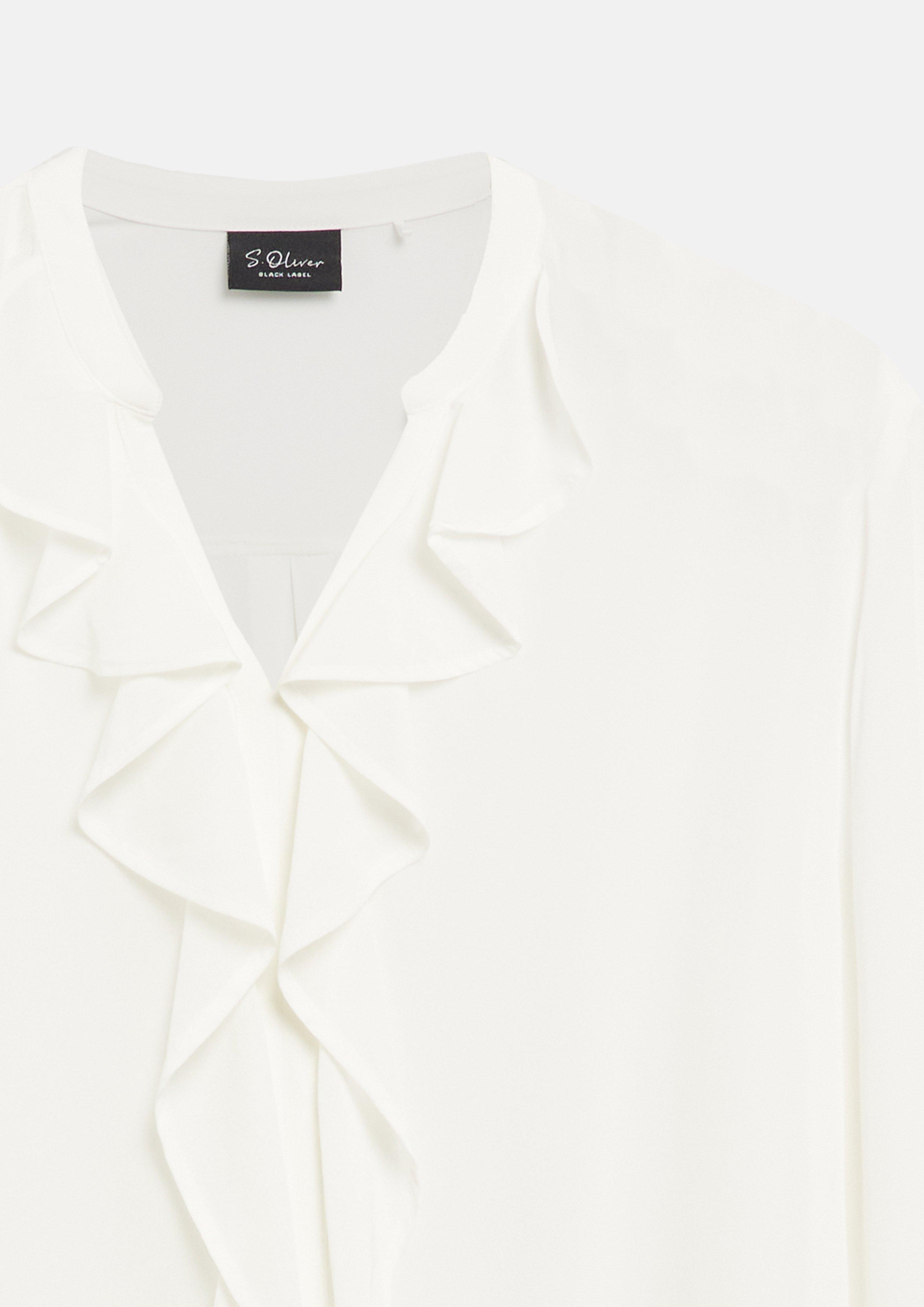 Damen Crêpe-Bluse mit Volants in creme von s.Oliver BLACK LABEL