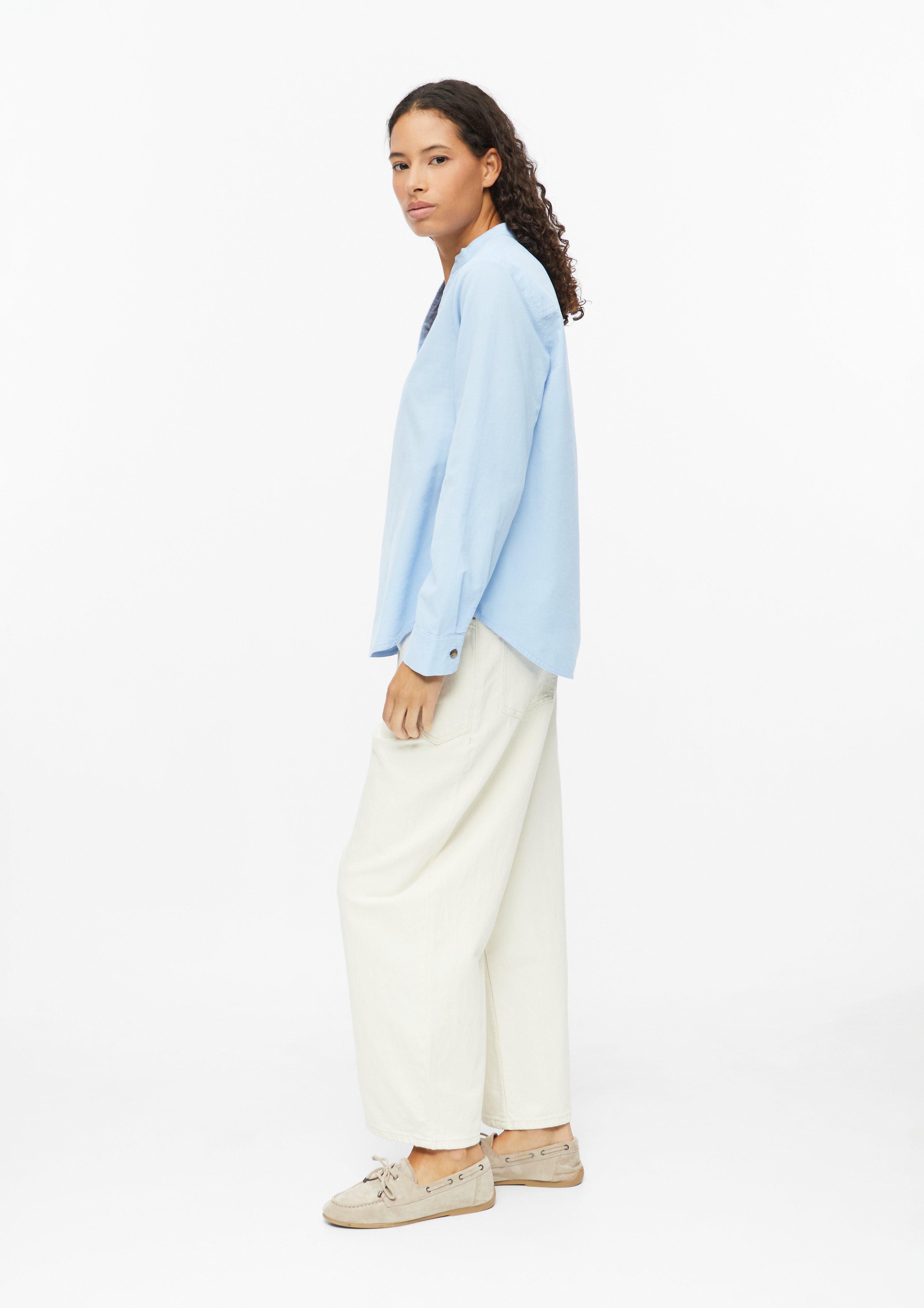 Damen Feincord-Bluse mit Stehkragen in blau von s.Oliver