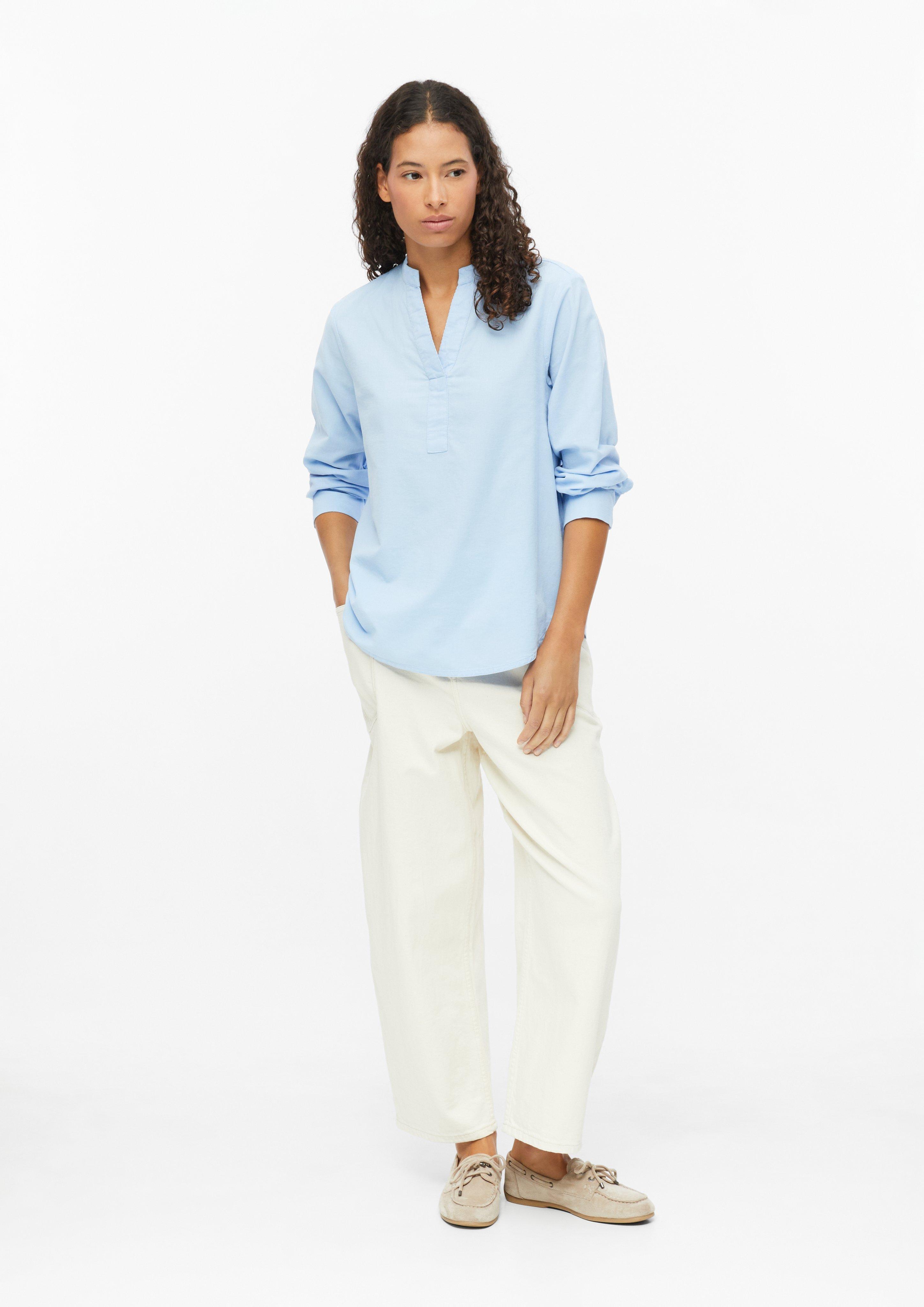 Damen Feincord-Bluse mit Stehkragen in blau von s.Oliver