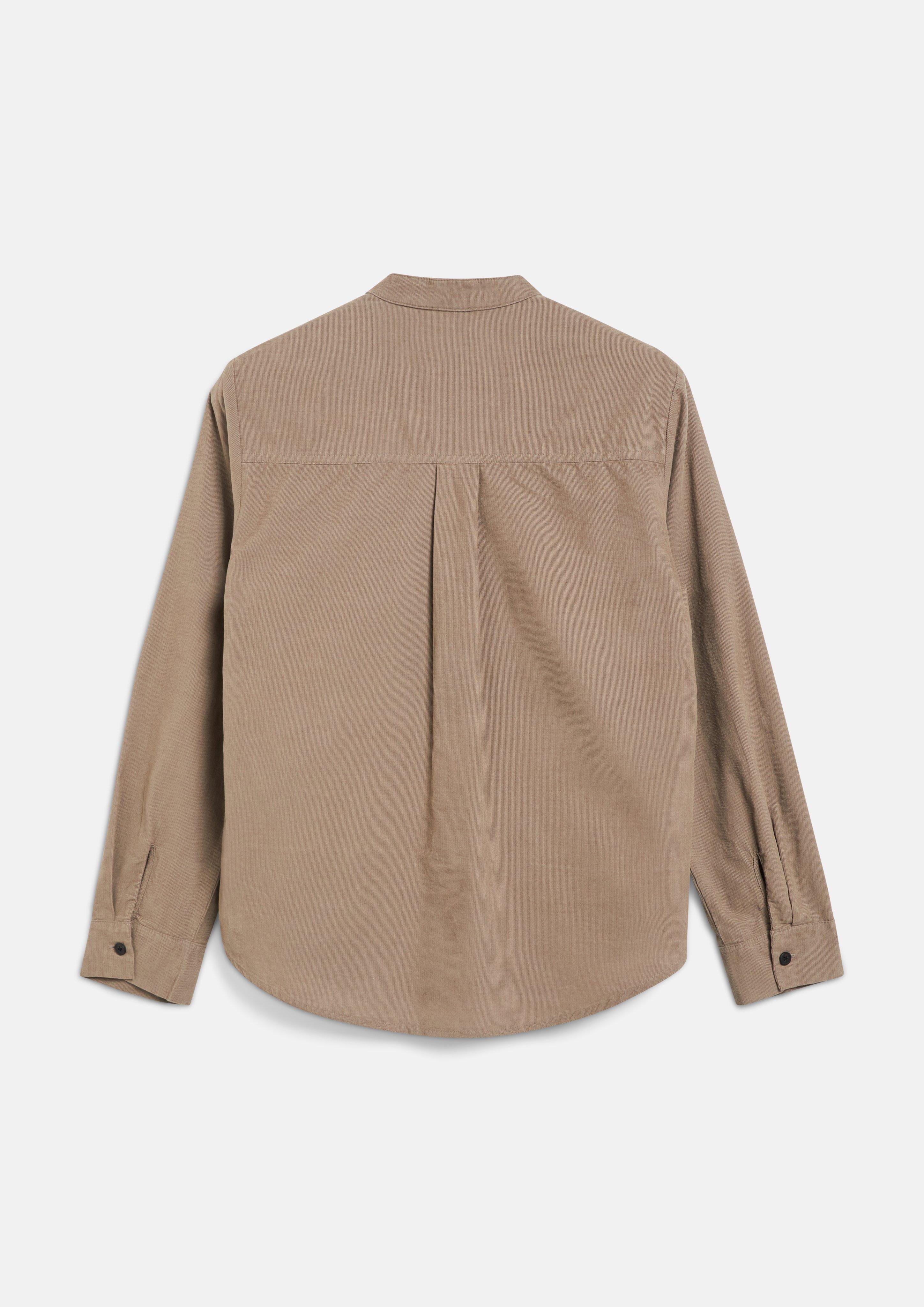 Femmes Chemisier en velours côtelé fin à col montant en brun de s.Oliver