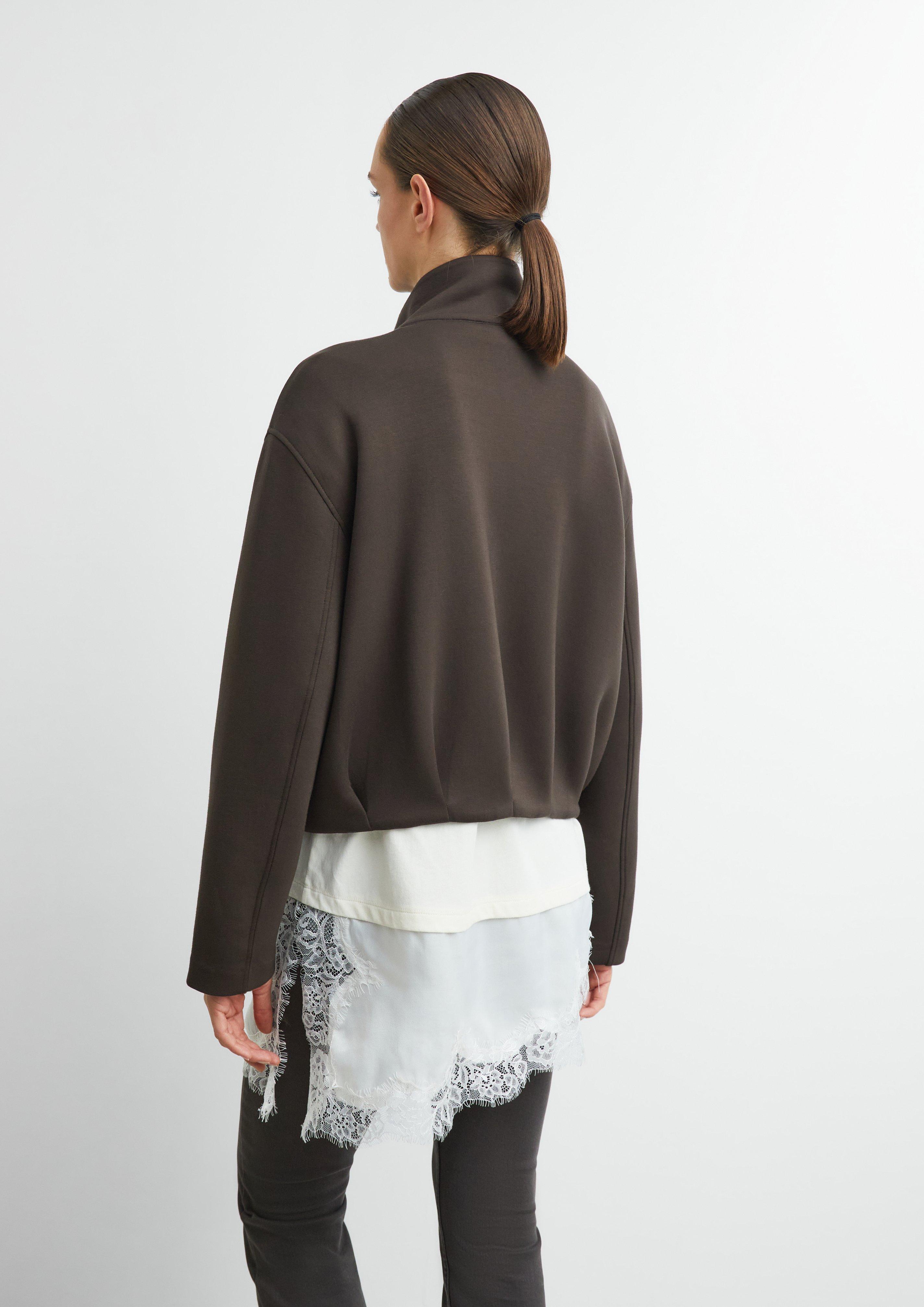 Veste blouson souple à col cheminée en brun de COMMA