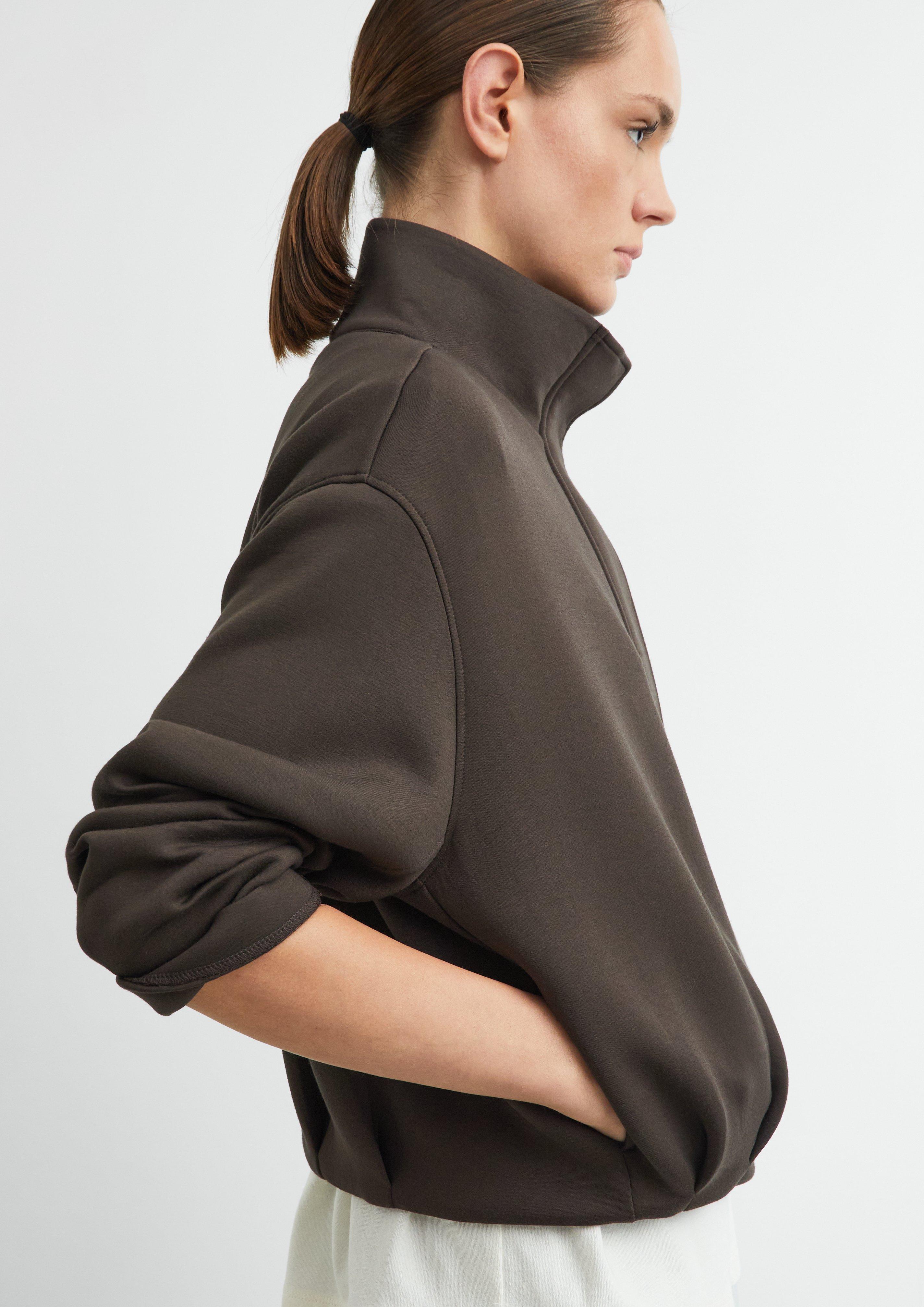 Veste blouson souple à col cheminée en brun de COMMA