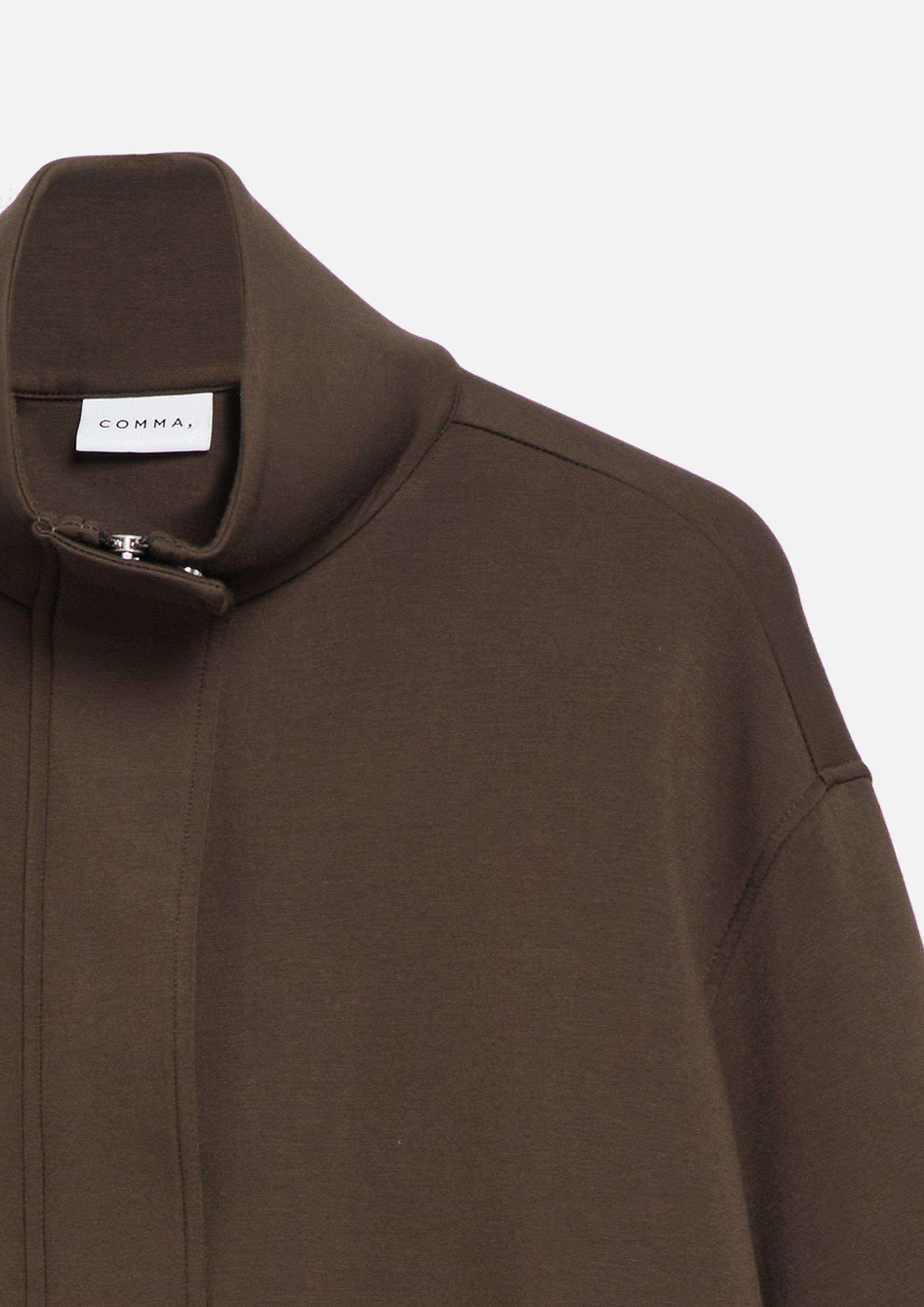 Damen Weiche Blouson-Jacke mit Funnelneck in braun von COMMA
