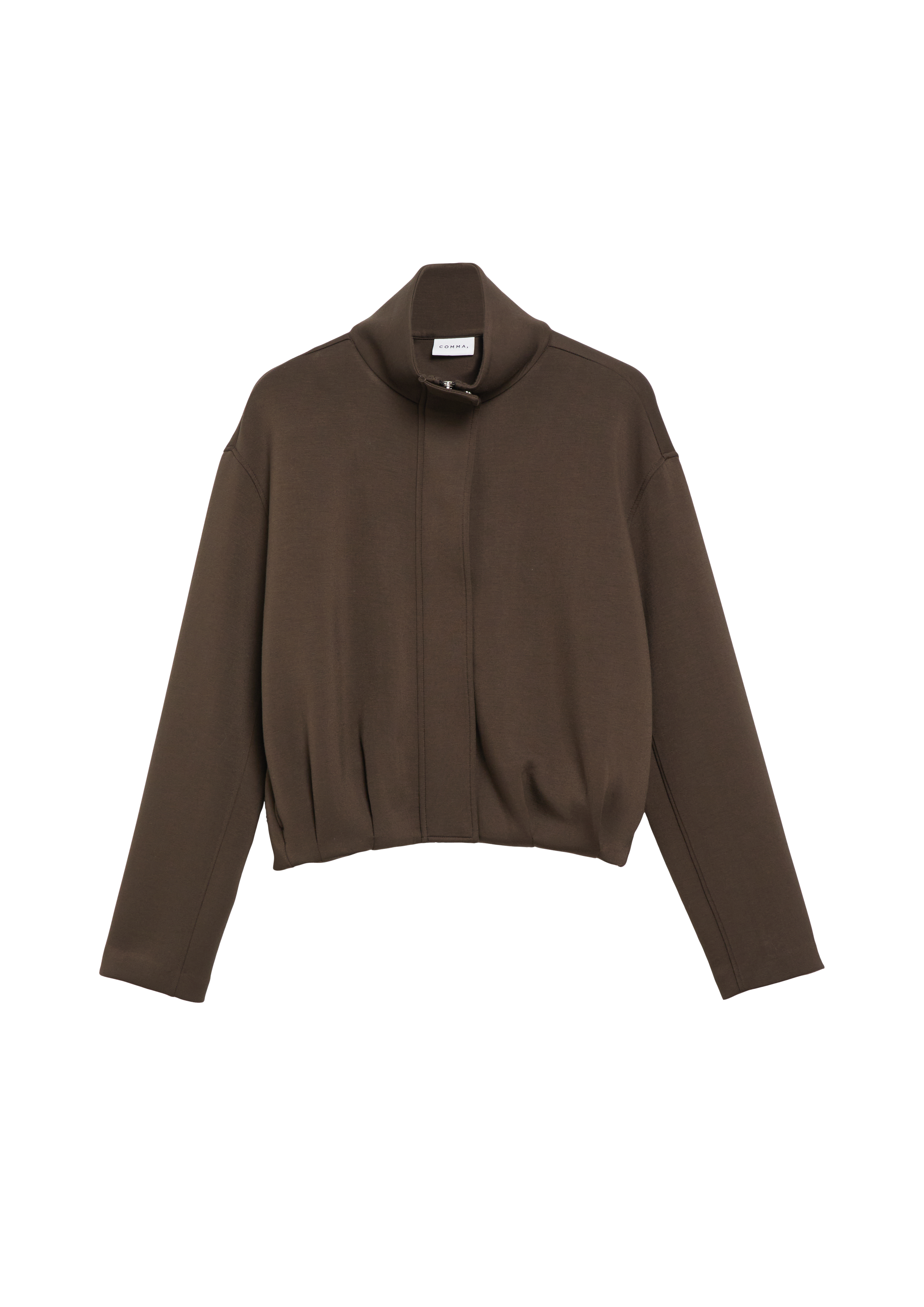 Zacht blousonjack met trechterhals