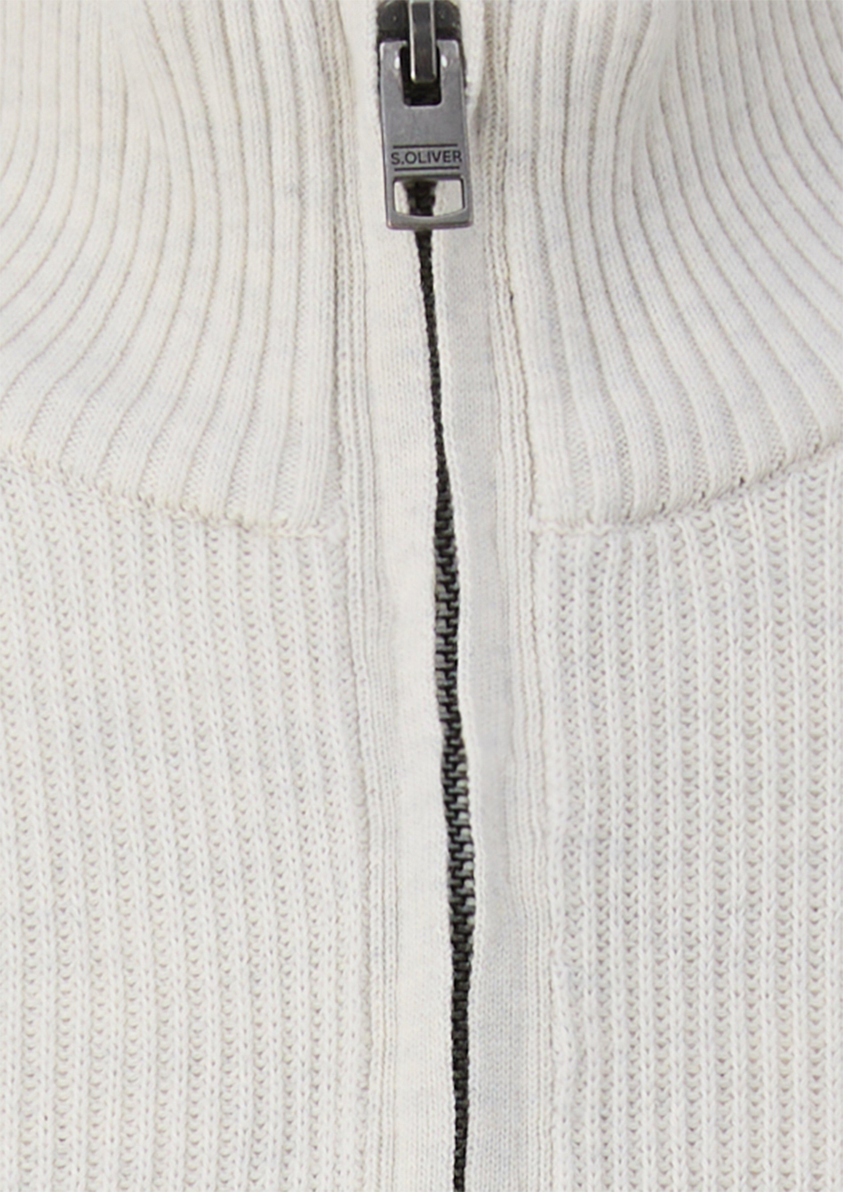 Hommes Pull en maille texturée à col roulé en crème de s.Oliver Men Tall Sizes