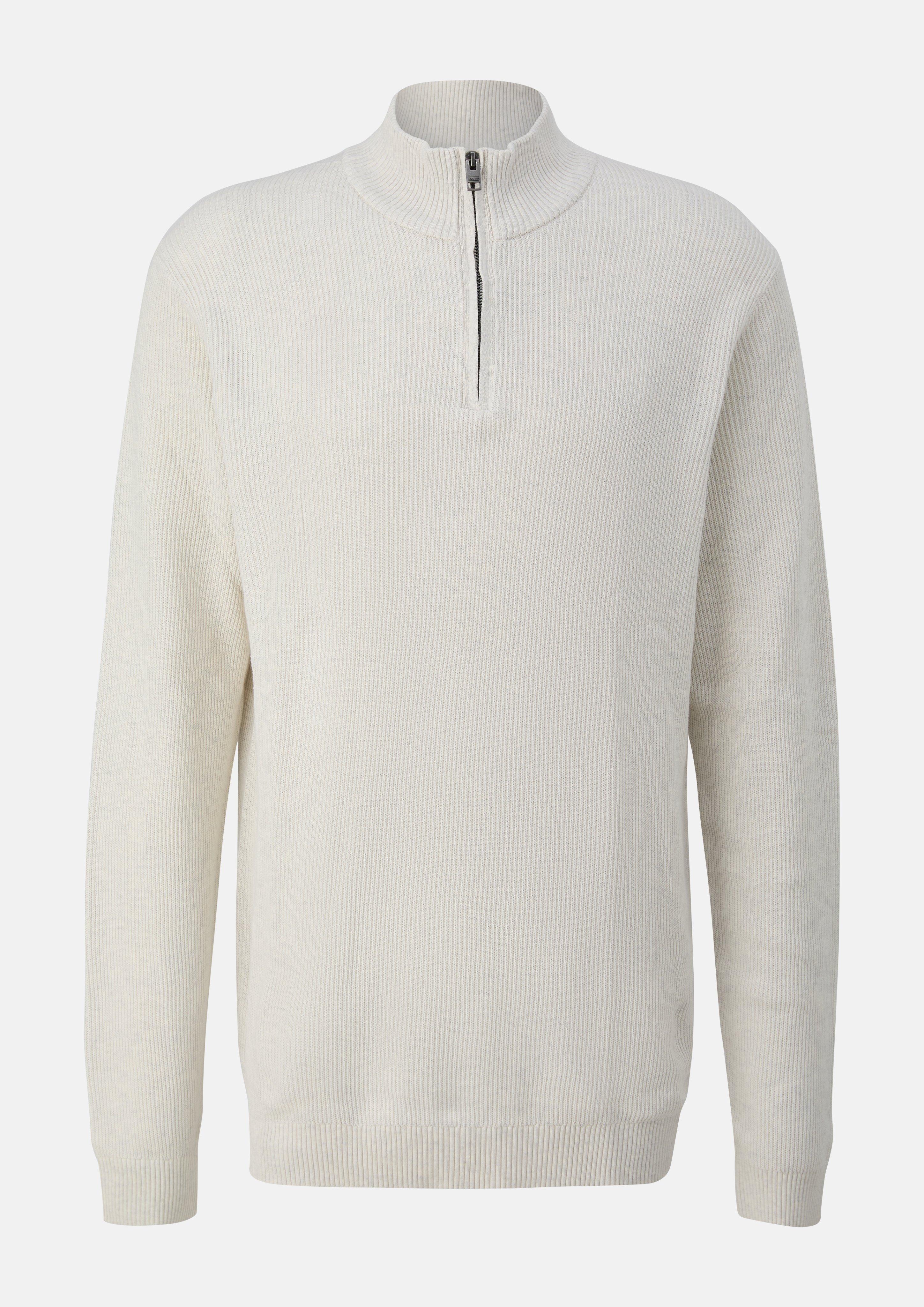 Hommes Pull en maille texturée à col roulé en crème de s.Oliver Men Tall Sizes