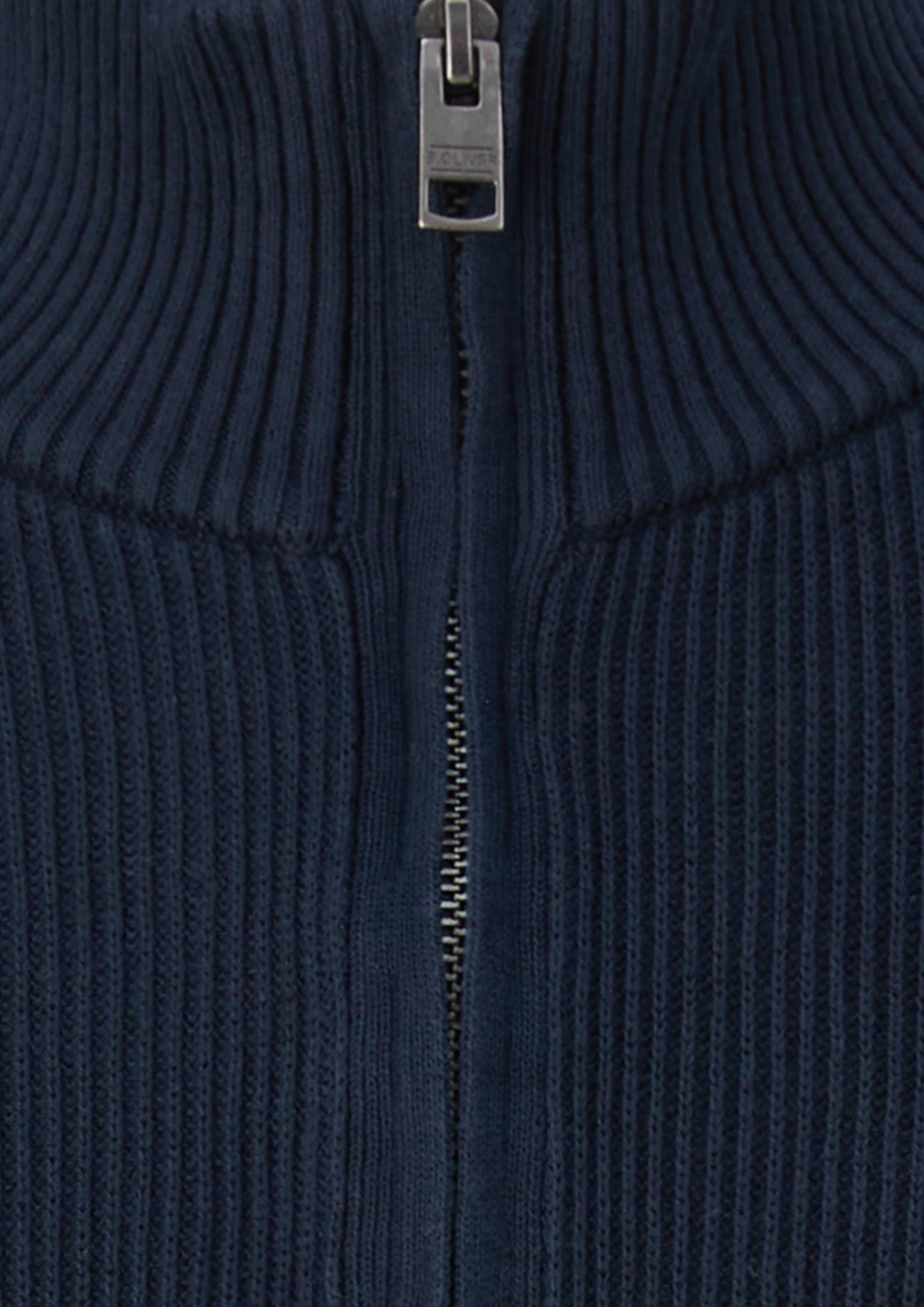 Hommes Pull en maille texturée à col roulé en bleu de s.Oliver Men Tall Sizes