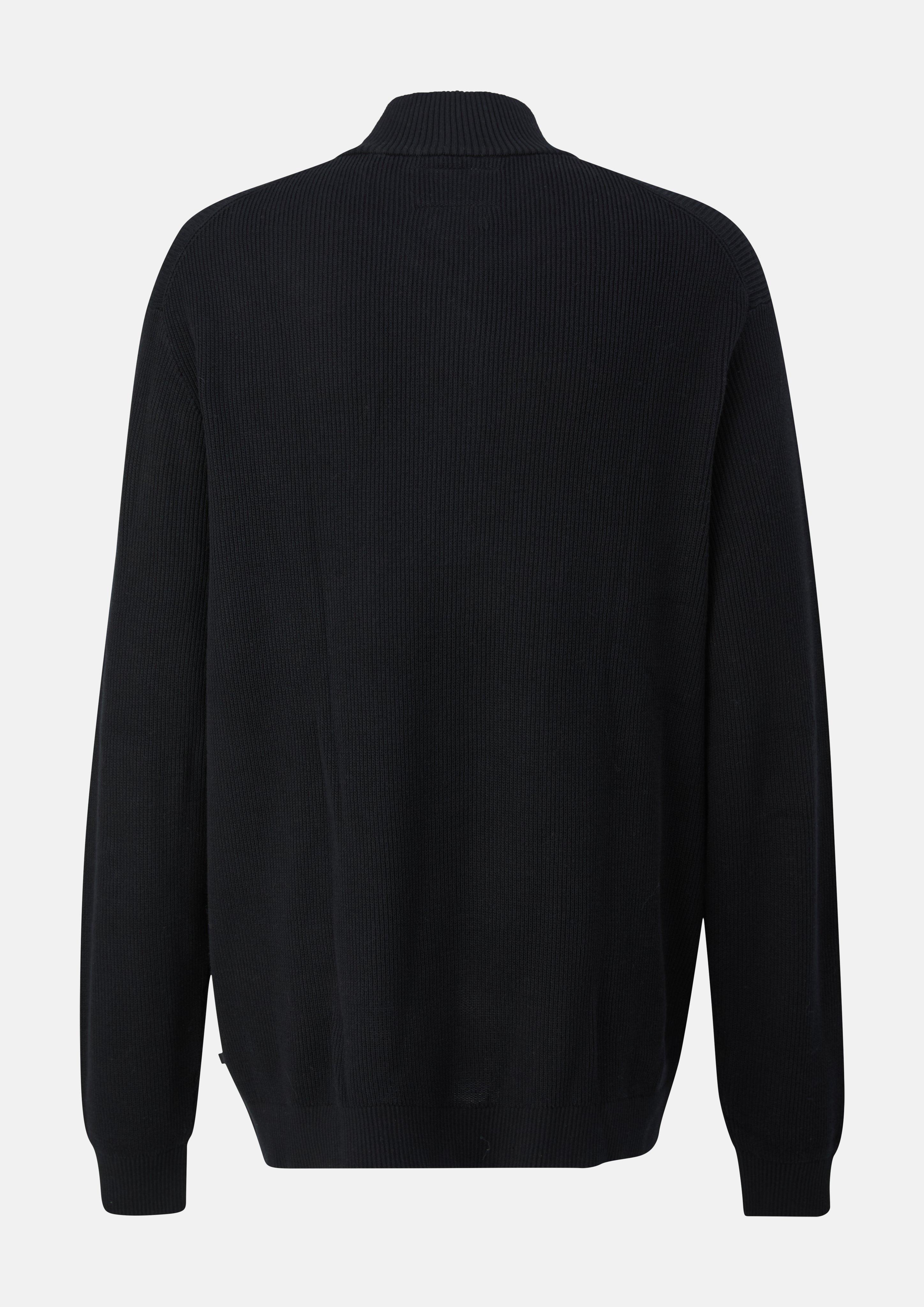 Hommes Pull en maille texturée à col roulé en noir de s.Oliver Men Tall Sizes