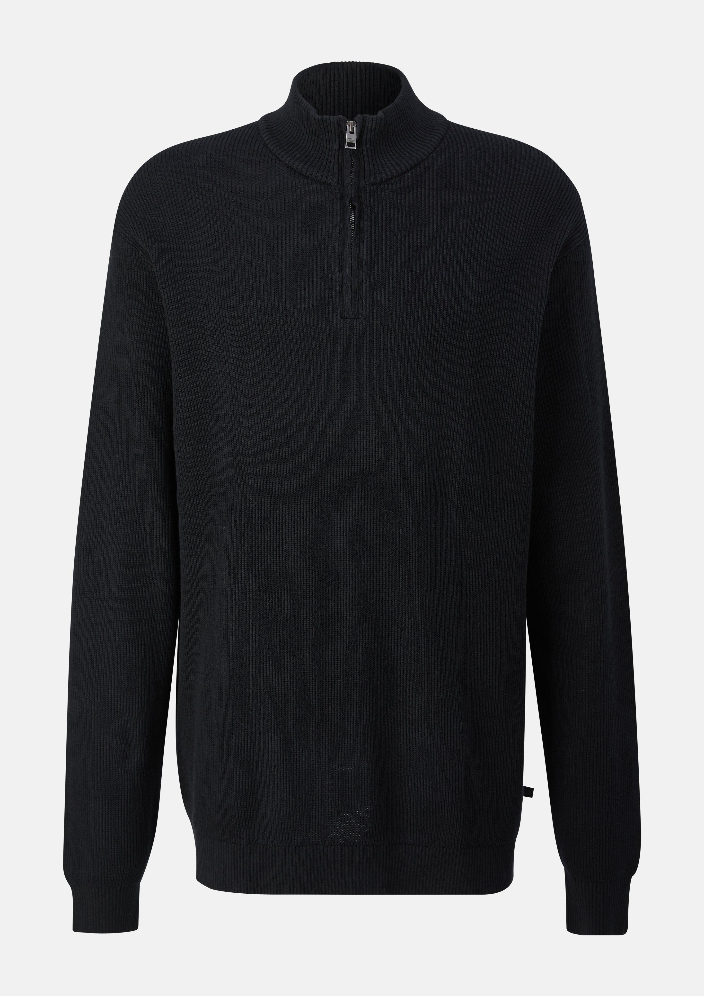 Hommes Pull en maille texturée à col roulé en noir de s.Oliver Men Tall Sizes