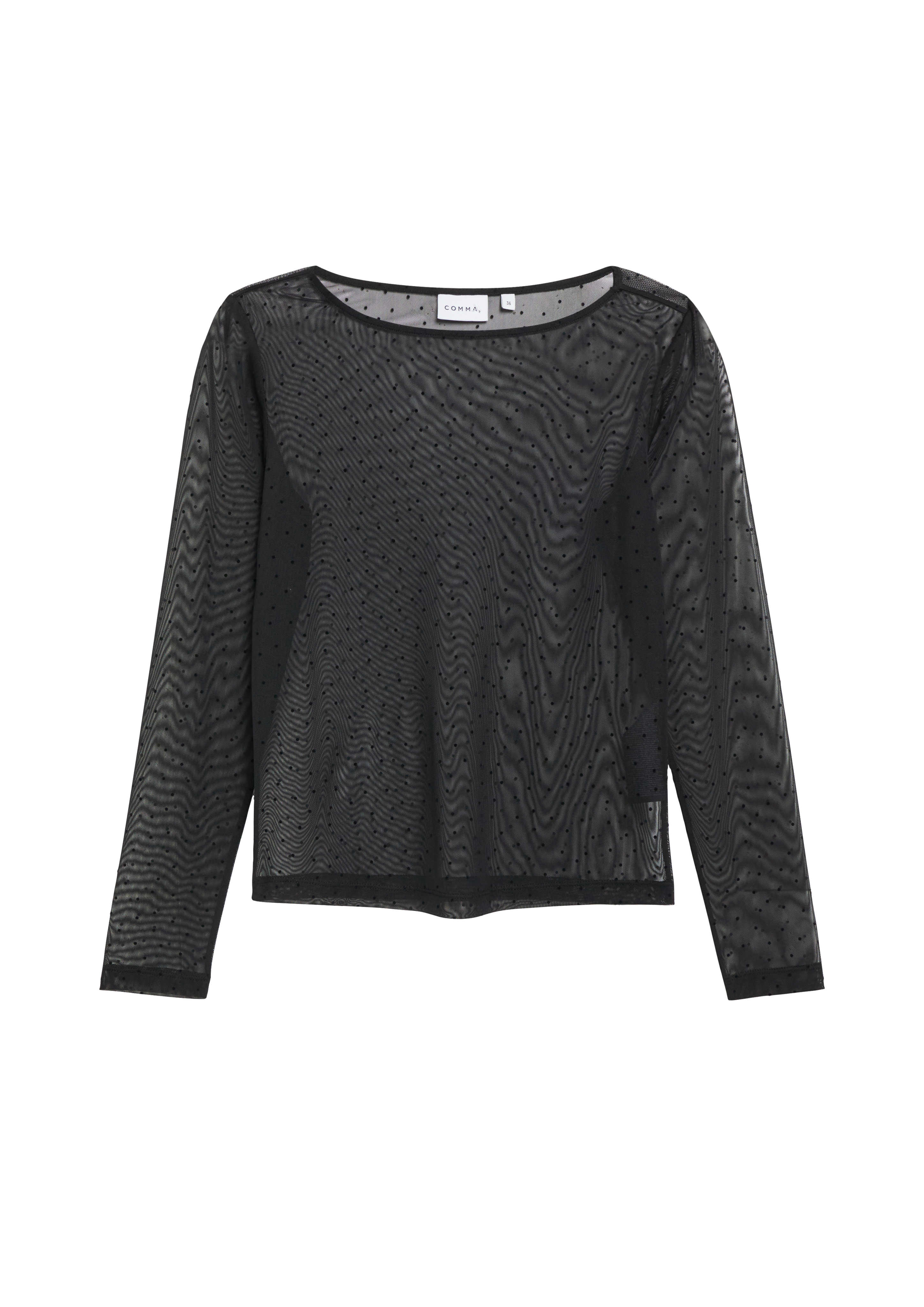 Mouwloze top van mesh met stippen