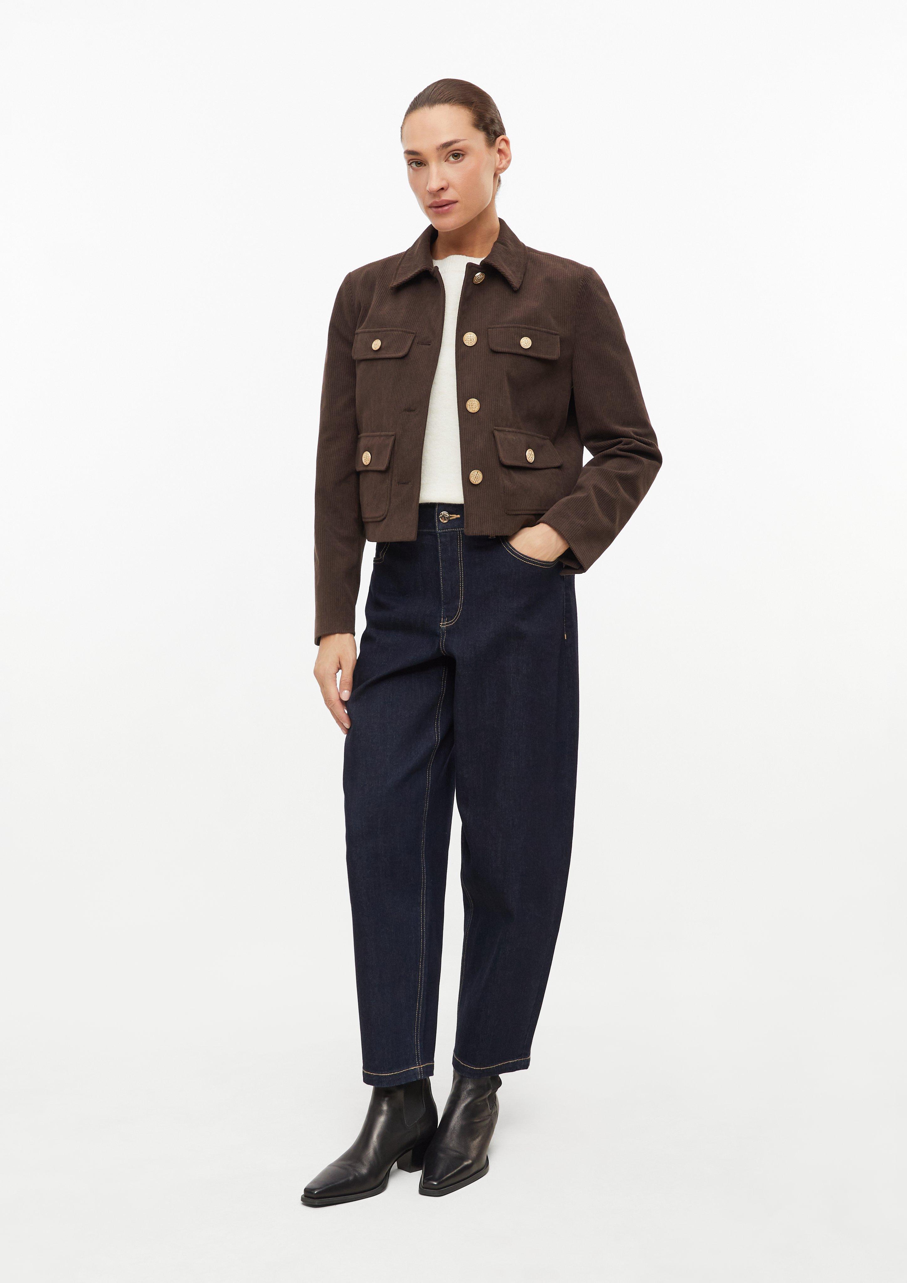 Damen Cord-Jacke mit Hemdkragen in braun von s.Oliver BLACK LABEL