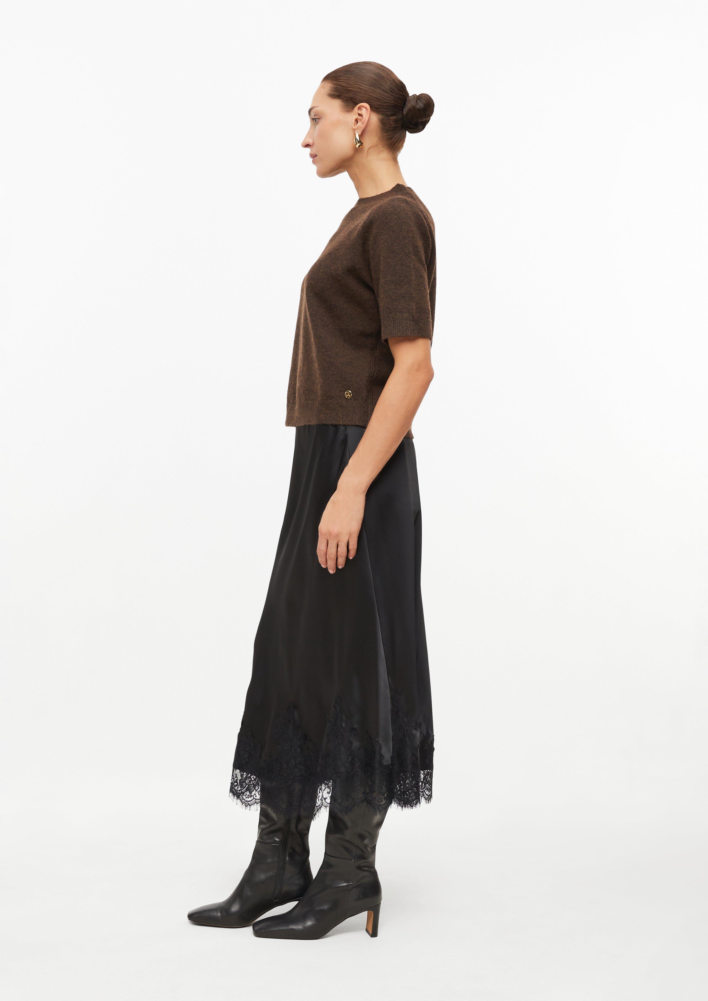 Damen Satinrock mit Spitze in schwarz von s.Oliver BLACK LABEL