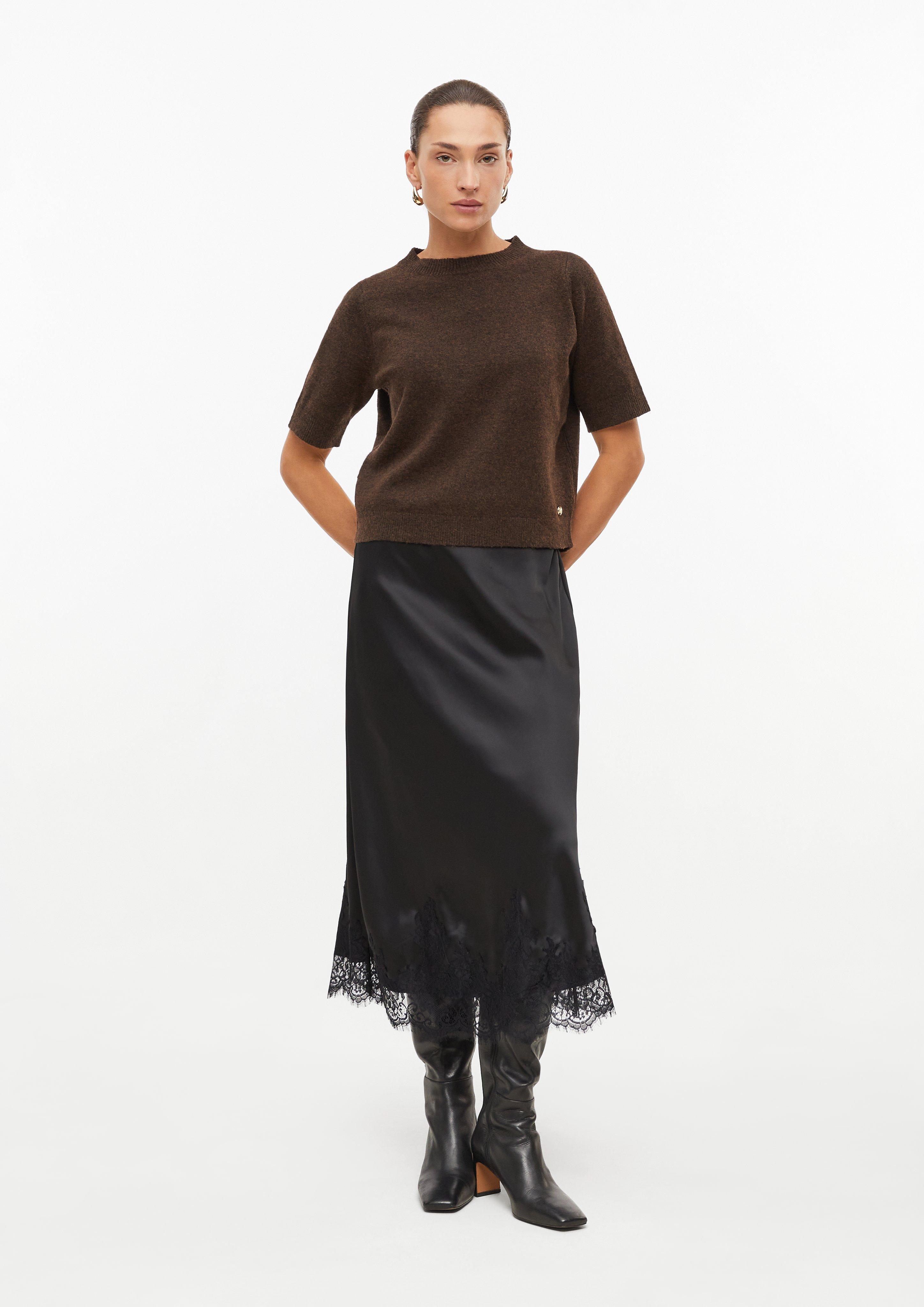Damen Satinrock mit Spitze in schwarz von s.Oliver BLACK LABEL