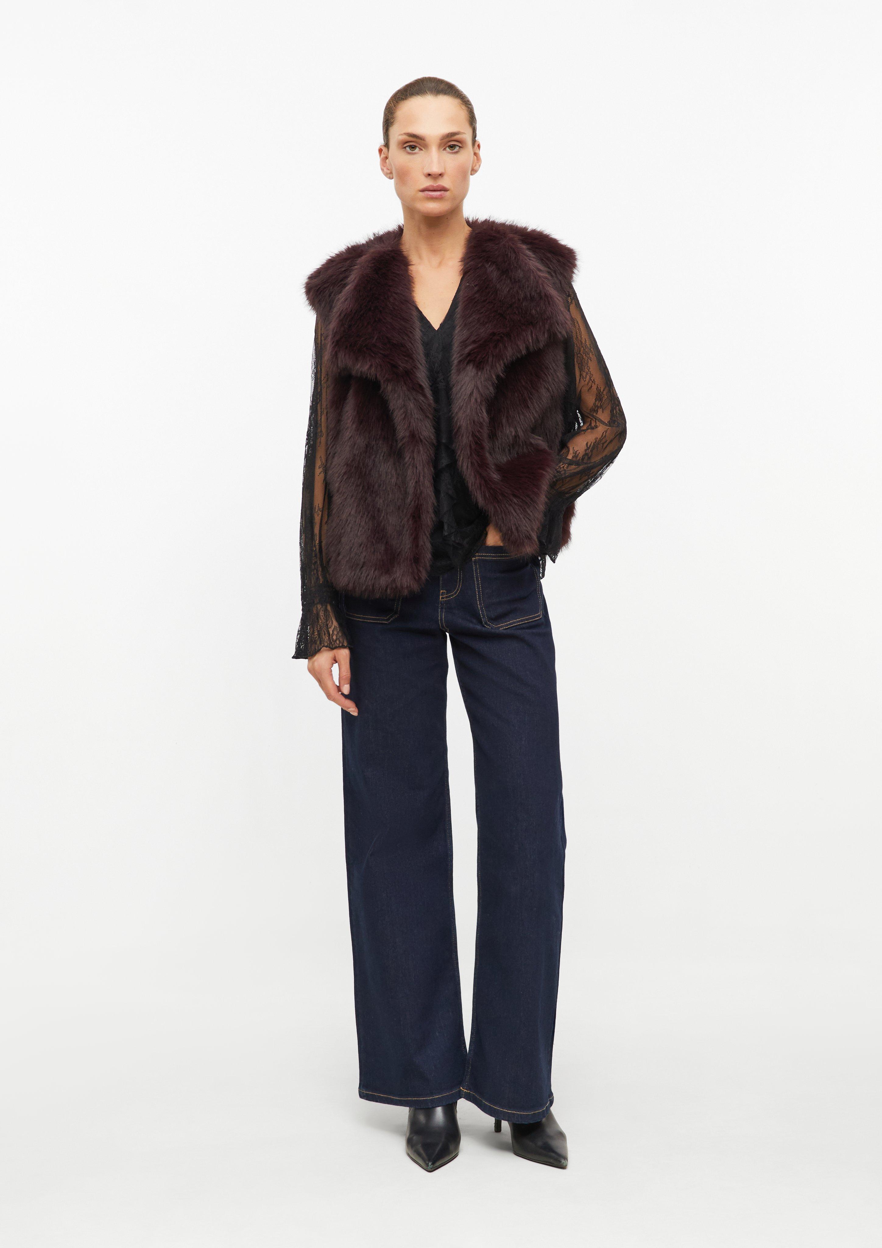 Dames Vest van imitatiebont in bruin van s.Oliver BLACK LABEL