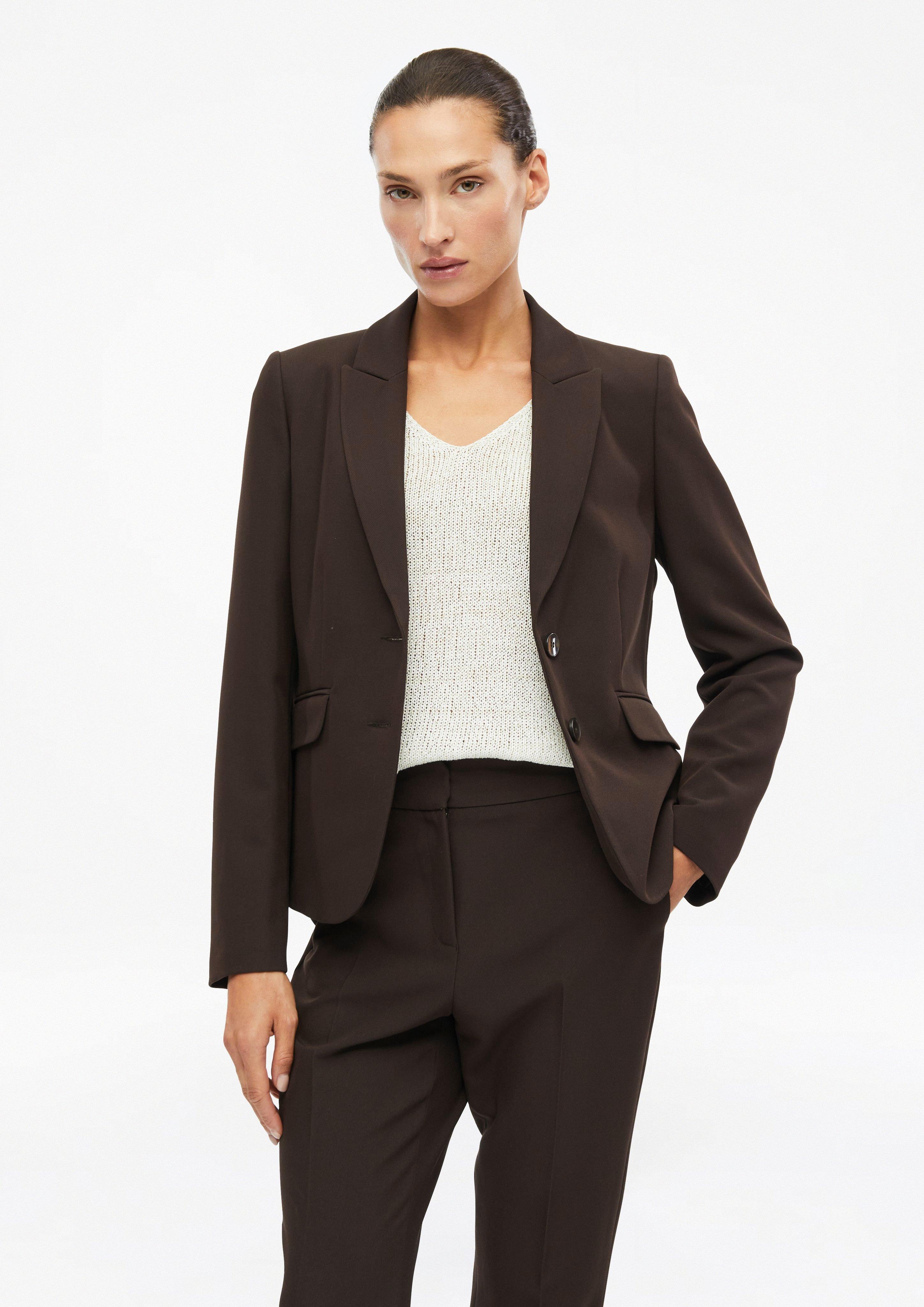 Damy Keprový blejzer Slim Fit vo farbe tmavohnedá od s.Oliver BLACK LABEL