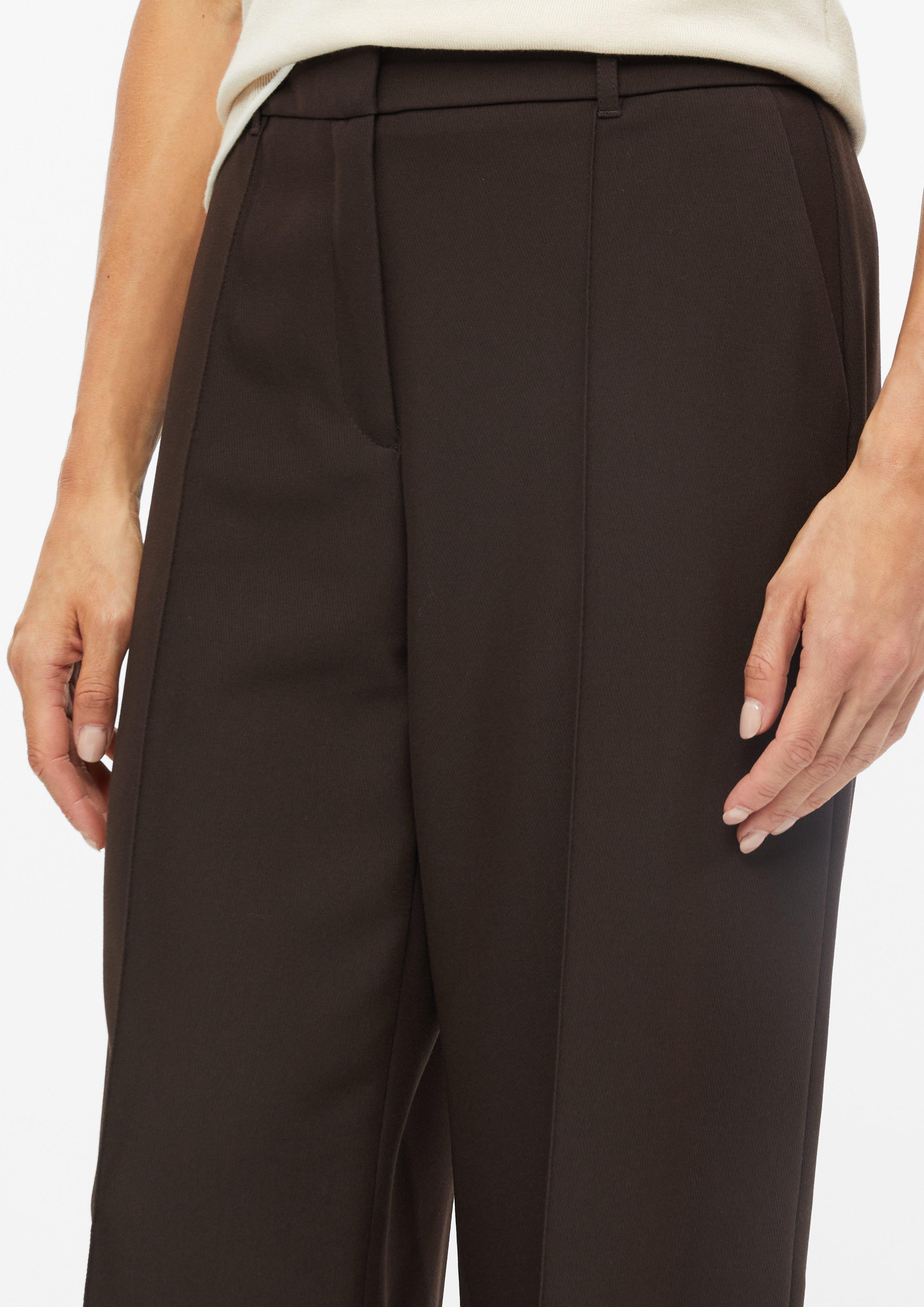 Femmes Pantalon à jambes larges avec empiècement élastique en brun de s.Oliver BLACK LABEL