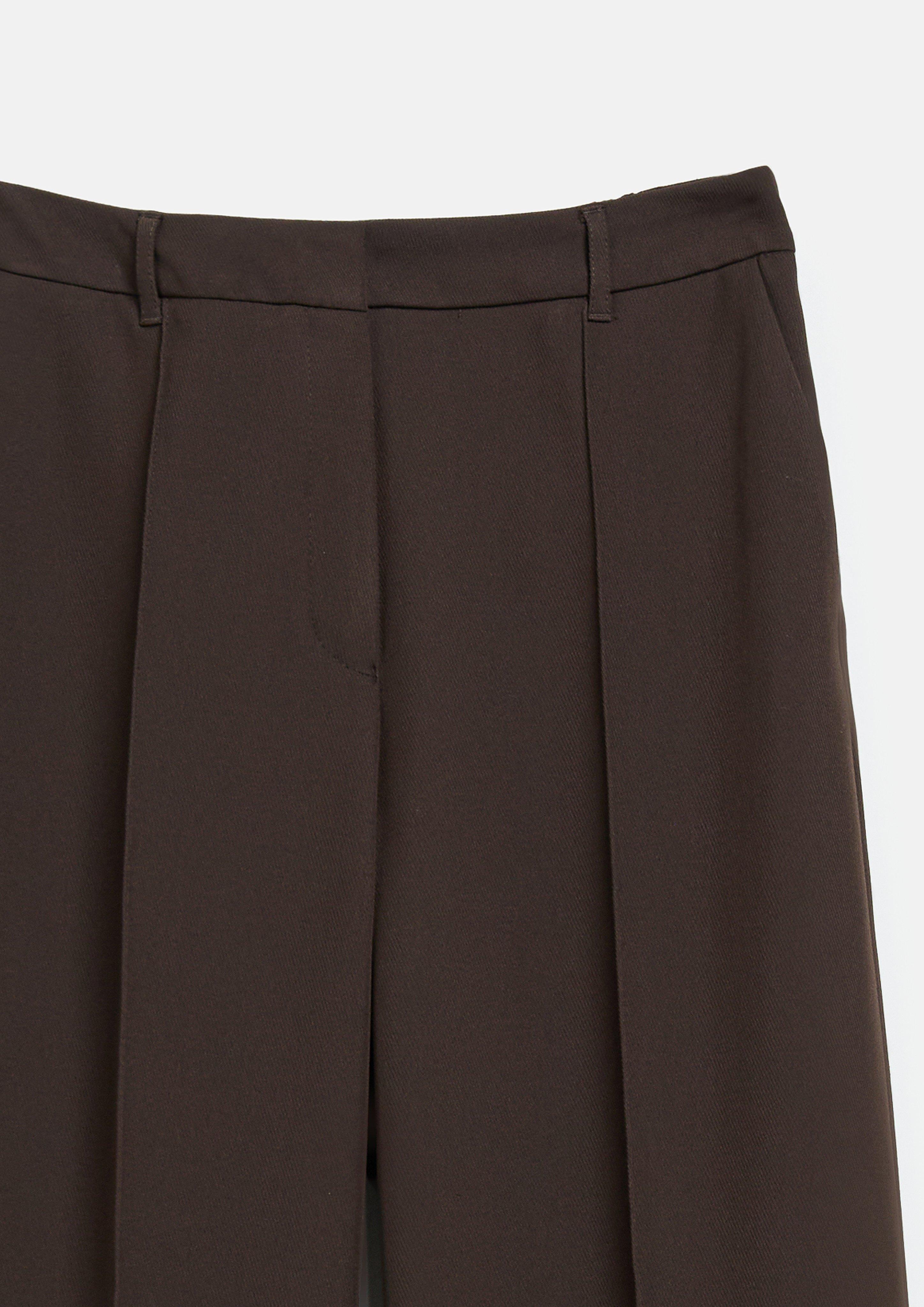 Femmes Pantalon à jambes larges avec empiècement élastique en brun de s.Oliver BLACK LABEL