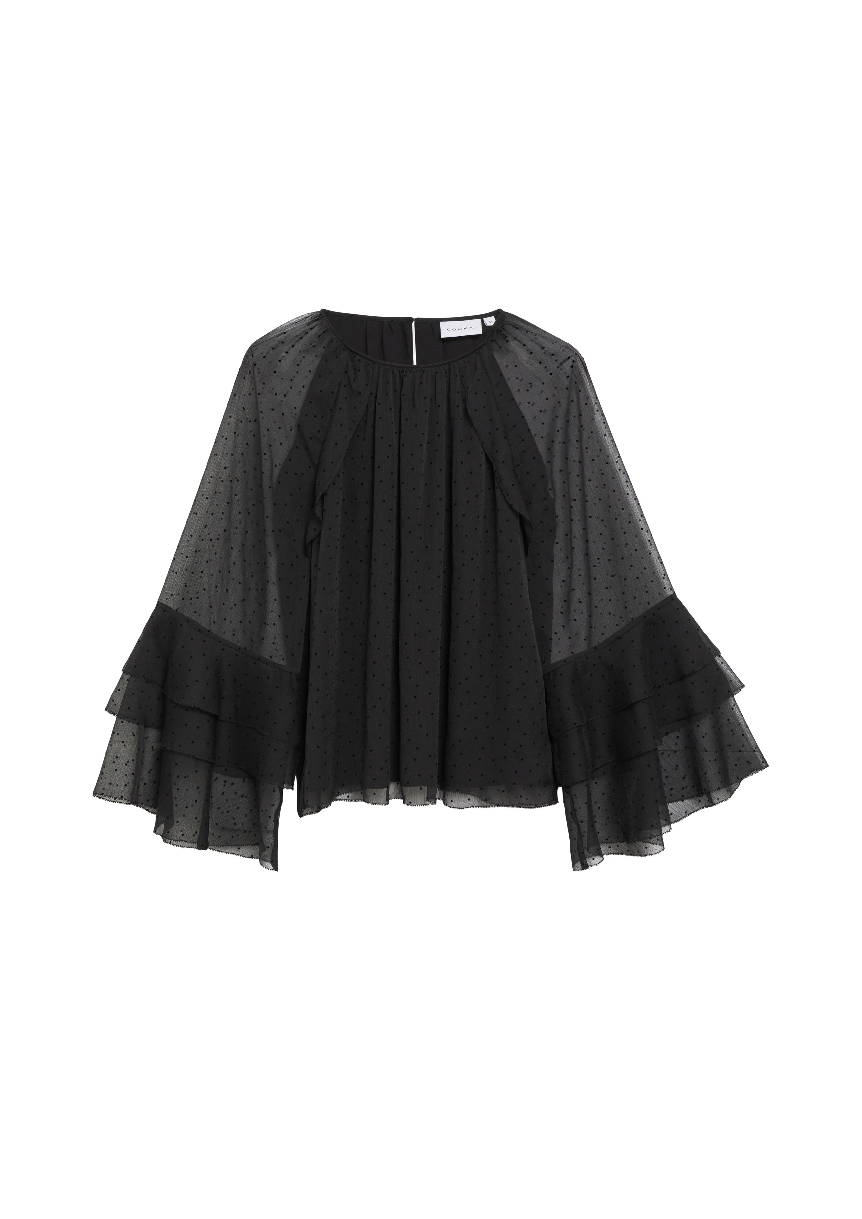 Chiffonblouse met kleine stippen
