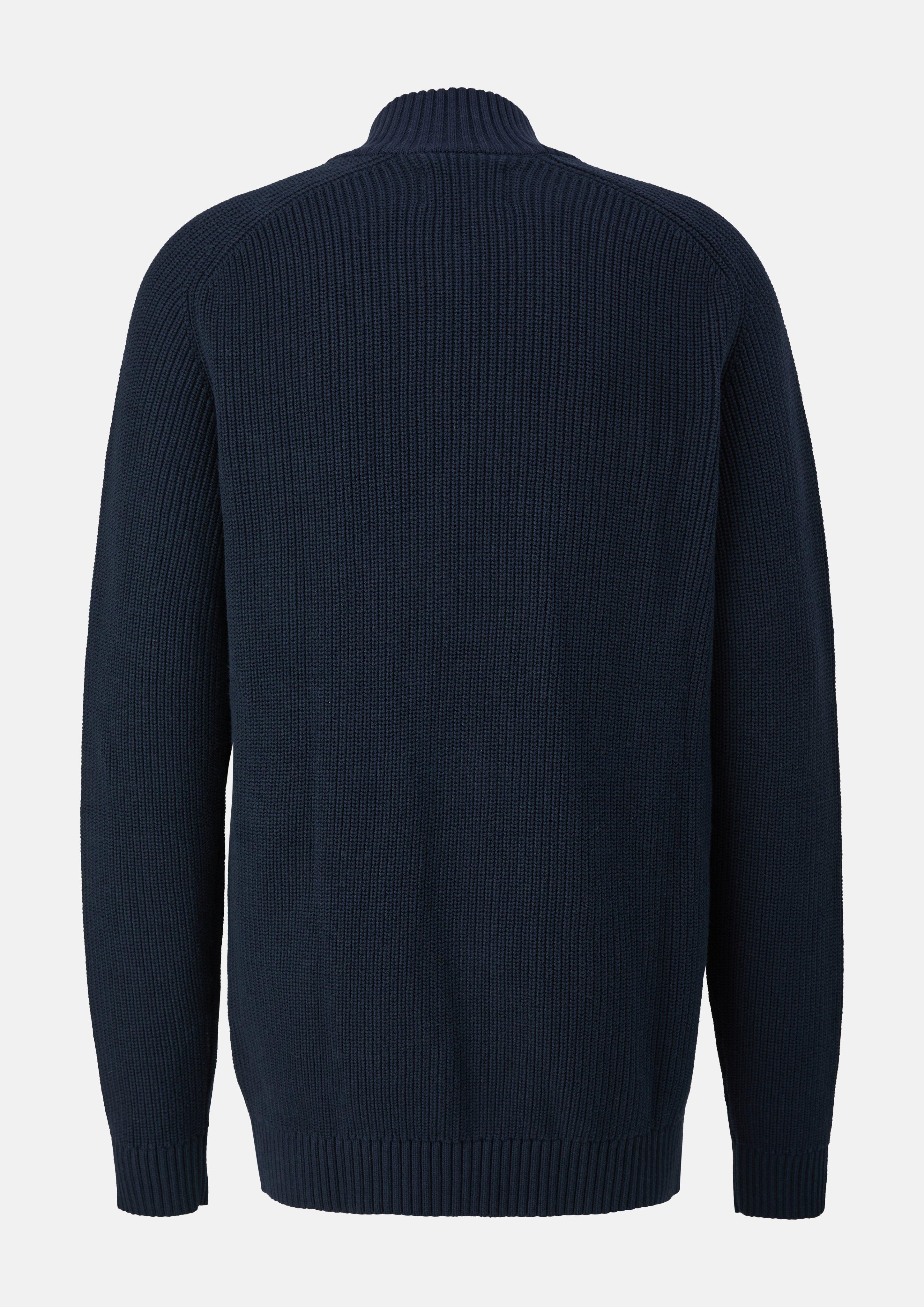 Men Textured cardigan made of 100% cotton in blue by s.Oliver Men Tall Sizes