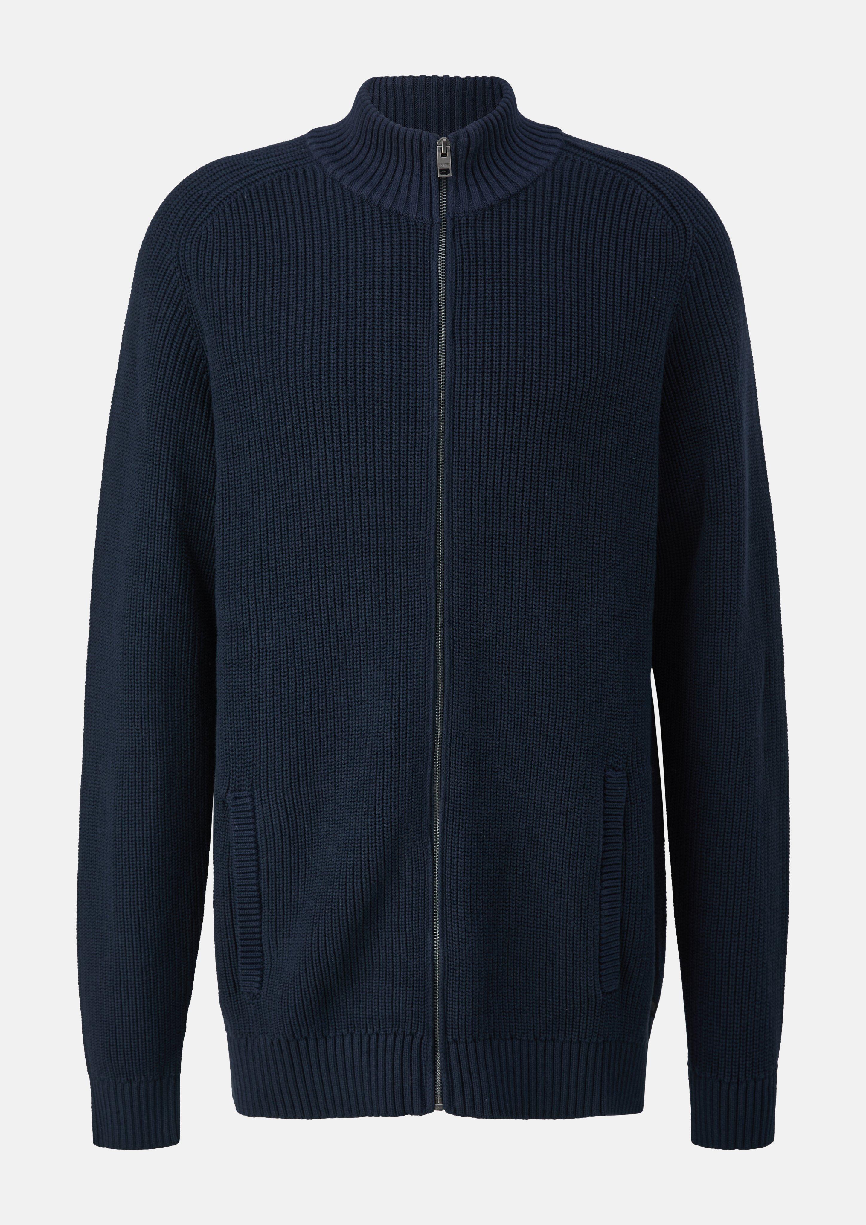 Men Textured cardigan made of 100% cotton in blue by s.Oliver Men Tall Sizes